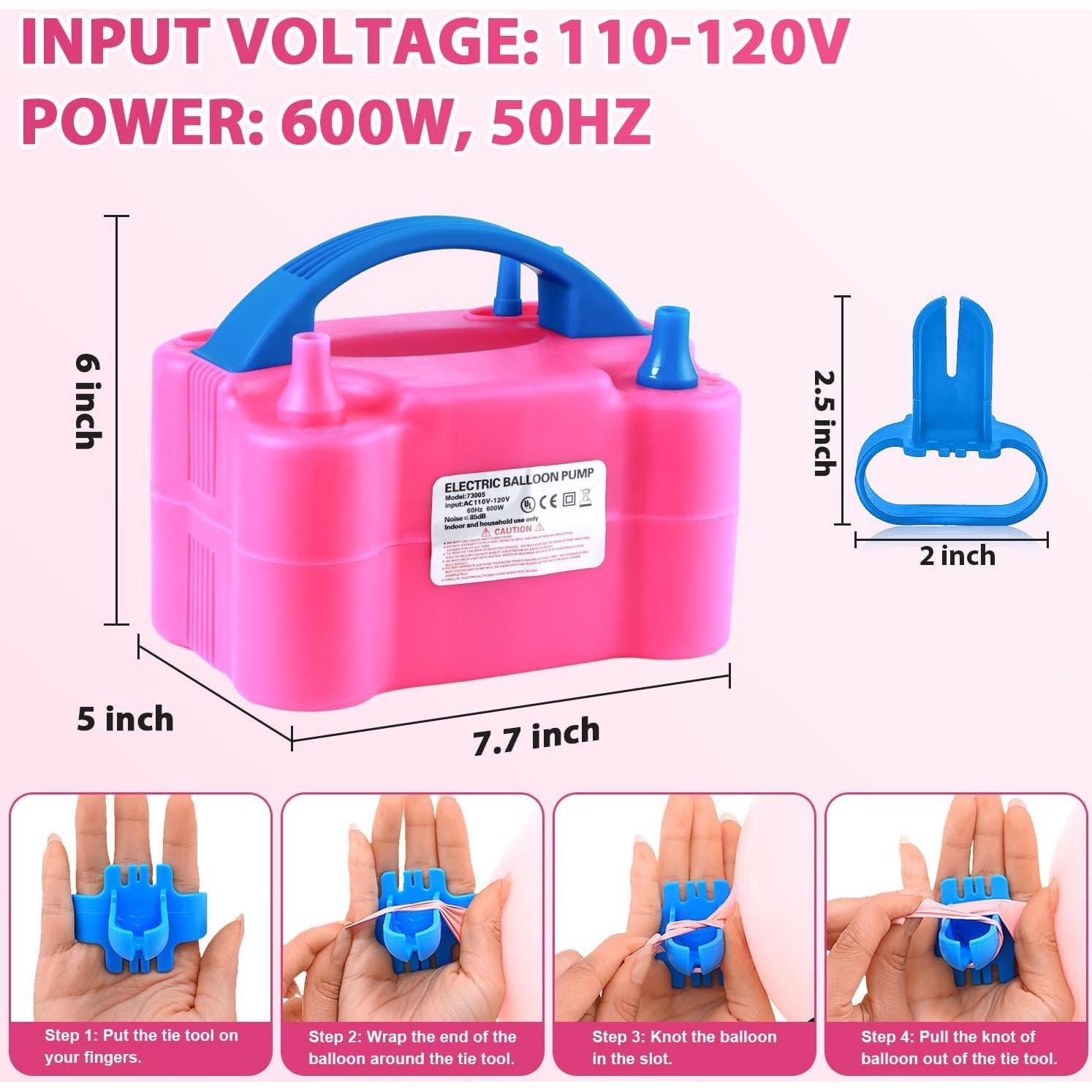 Bomba de globo eléctrica Party Zealot con 135 clips y boquillas