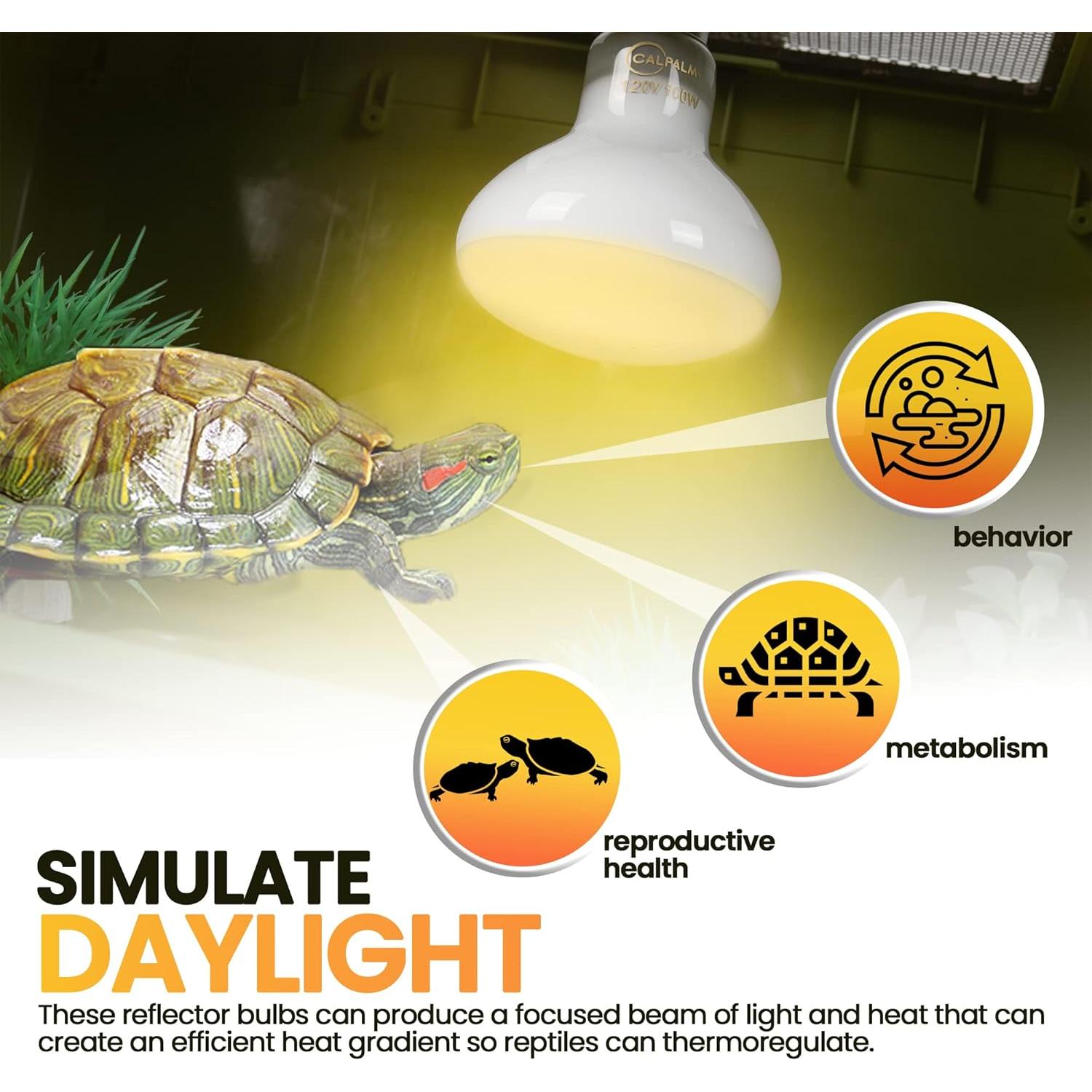 Bombillas de Calor para Reptiles CALPALMY 100W UVA - Paquete de 4