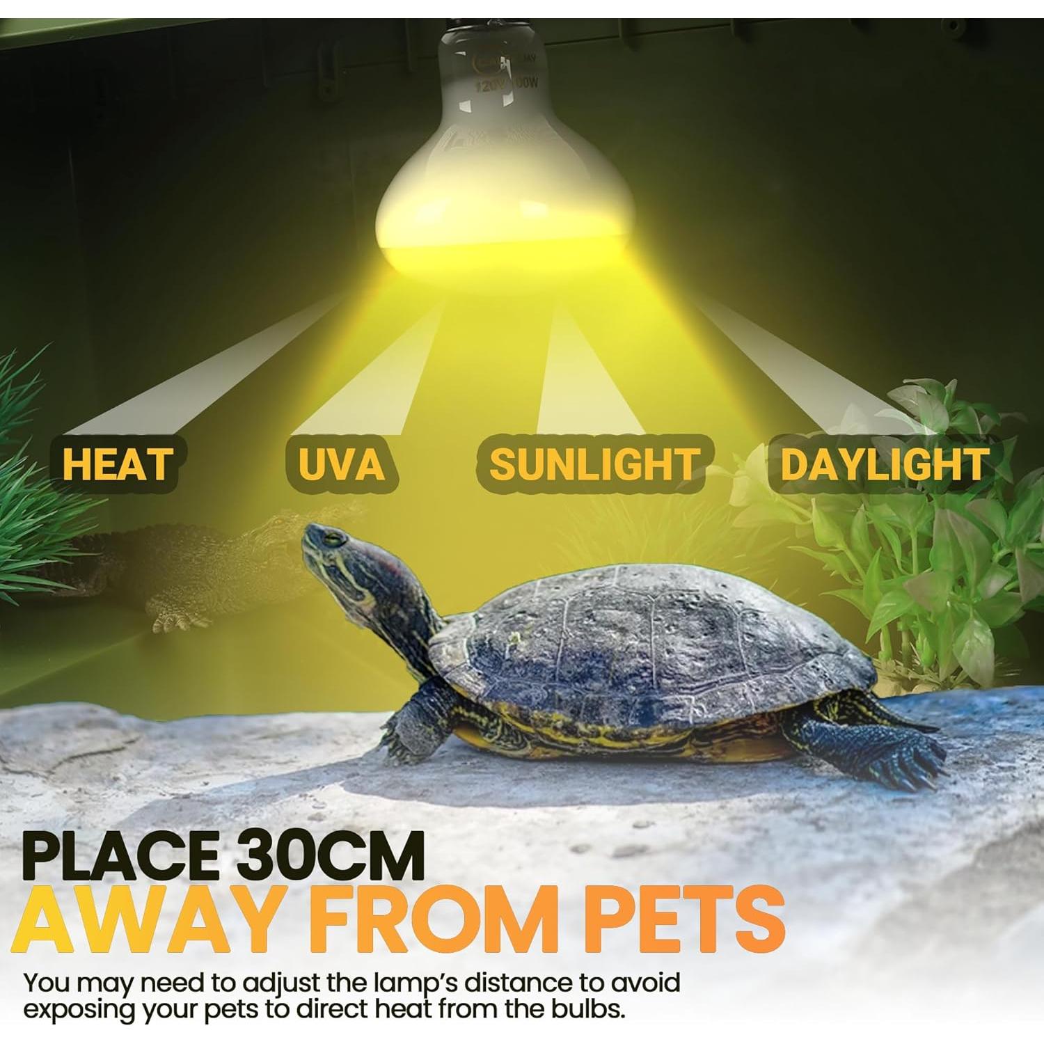 Bombillas de Calor para Reptiles CALPALMY 100W UVA - Paquete de 4