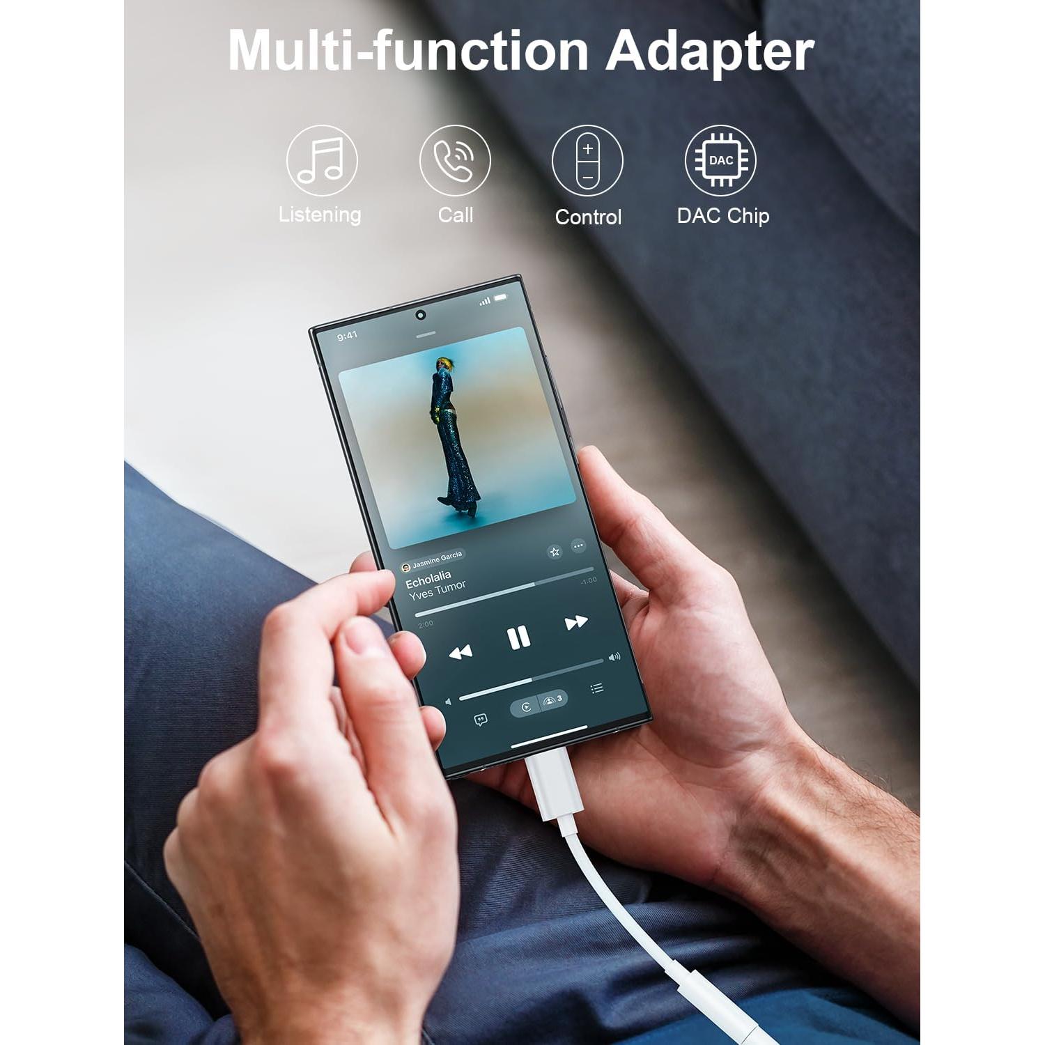 Adaptador de Auriculares USB-C a 3.5mm - Paquete de 2 - Phoie