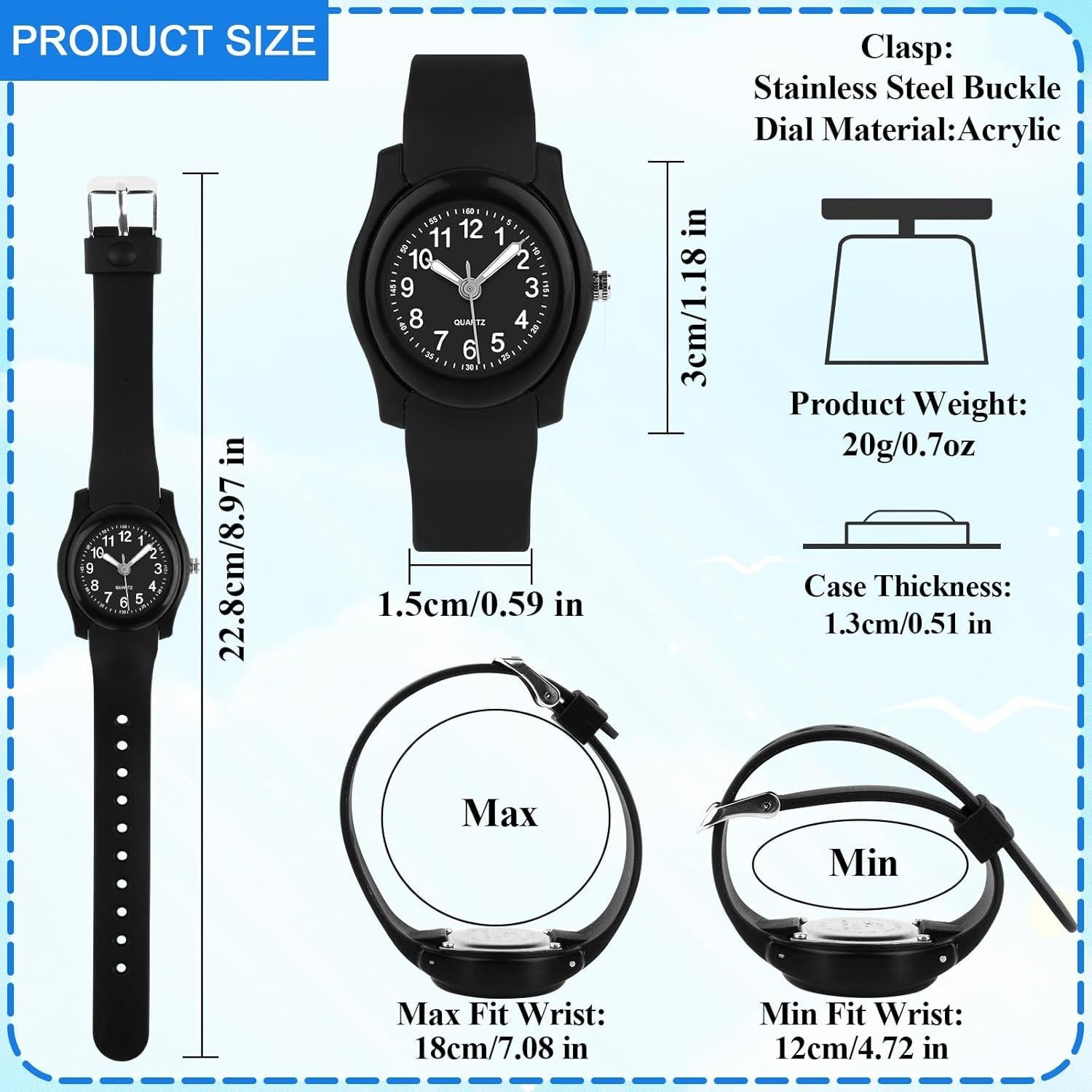 Reloj Infantil CKV Analógico 1.18" Impermeable para Niños