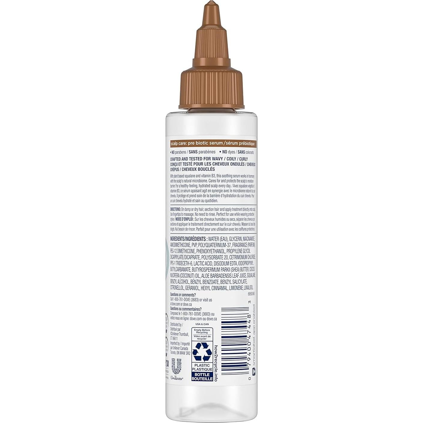 Dove Tónico Hidratante Sin Enjuague para Cuero Cabelludo 90.7 g x2