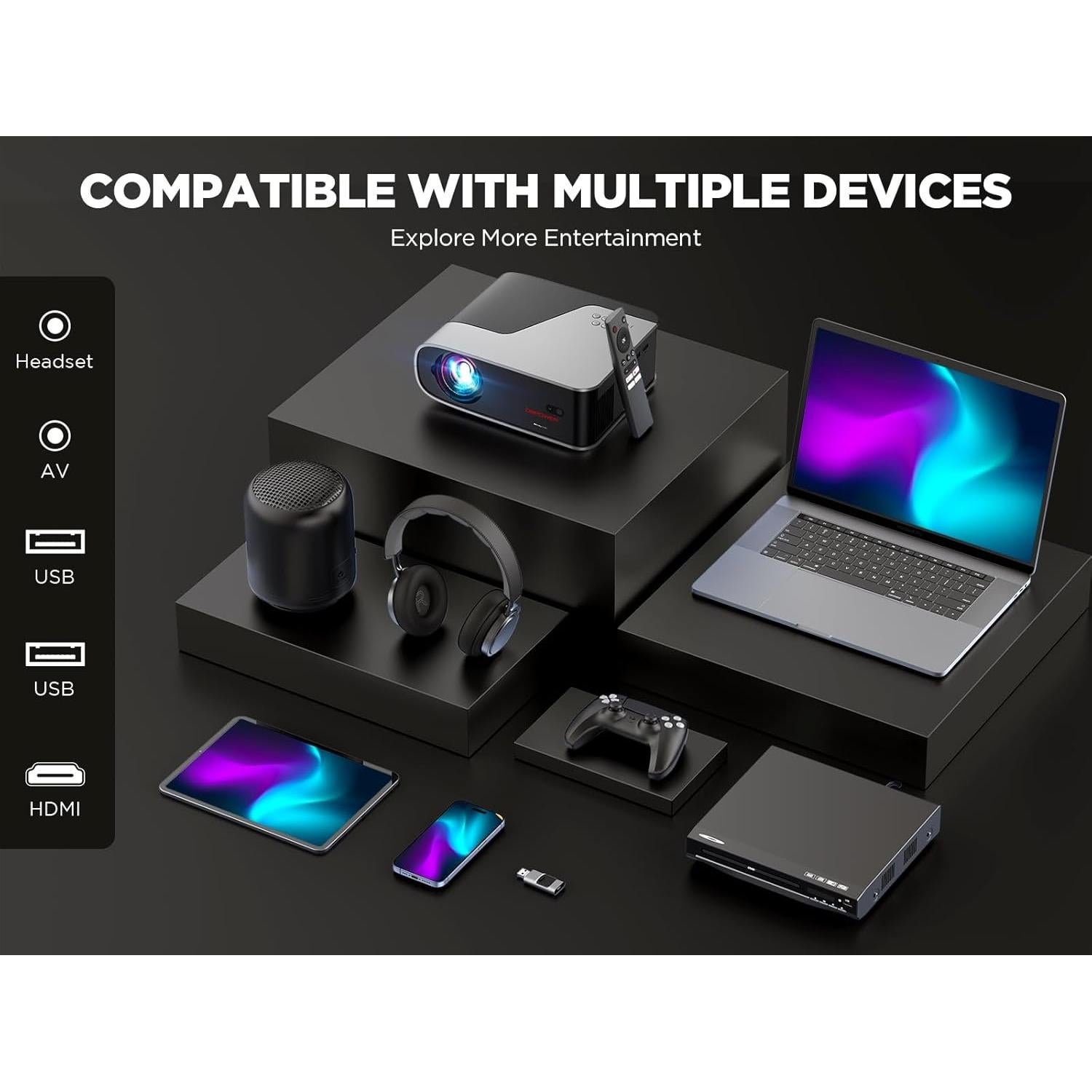 Proyector Inteligente DBPOWER G01 1080p WiFi Bluetooth Dolby