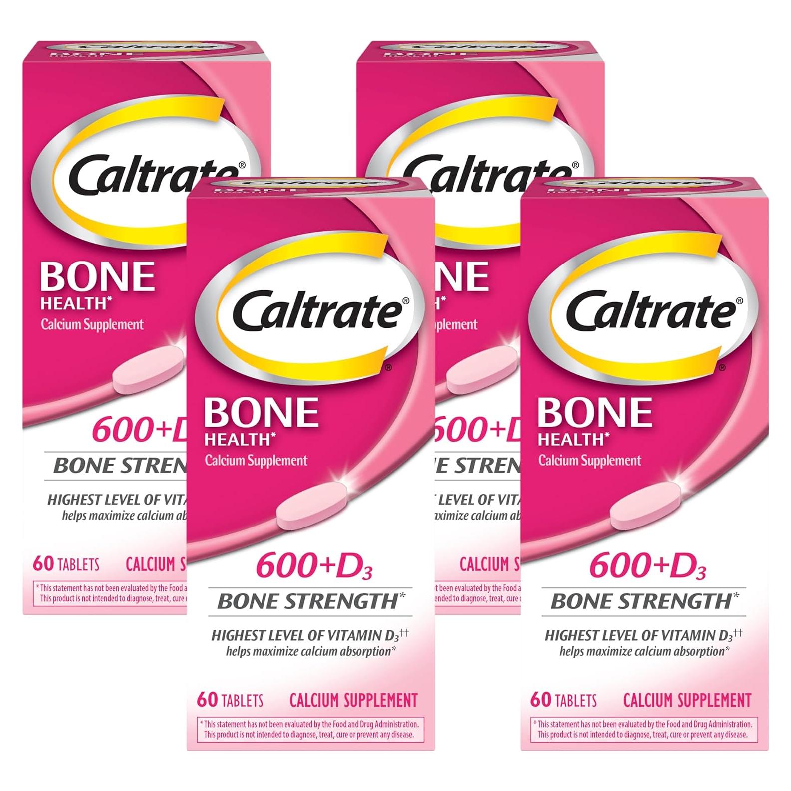 Caltrate 600 Plus D3 Suplemento de Calcio y Vitamina D - 60 Tabletas