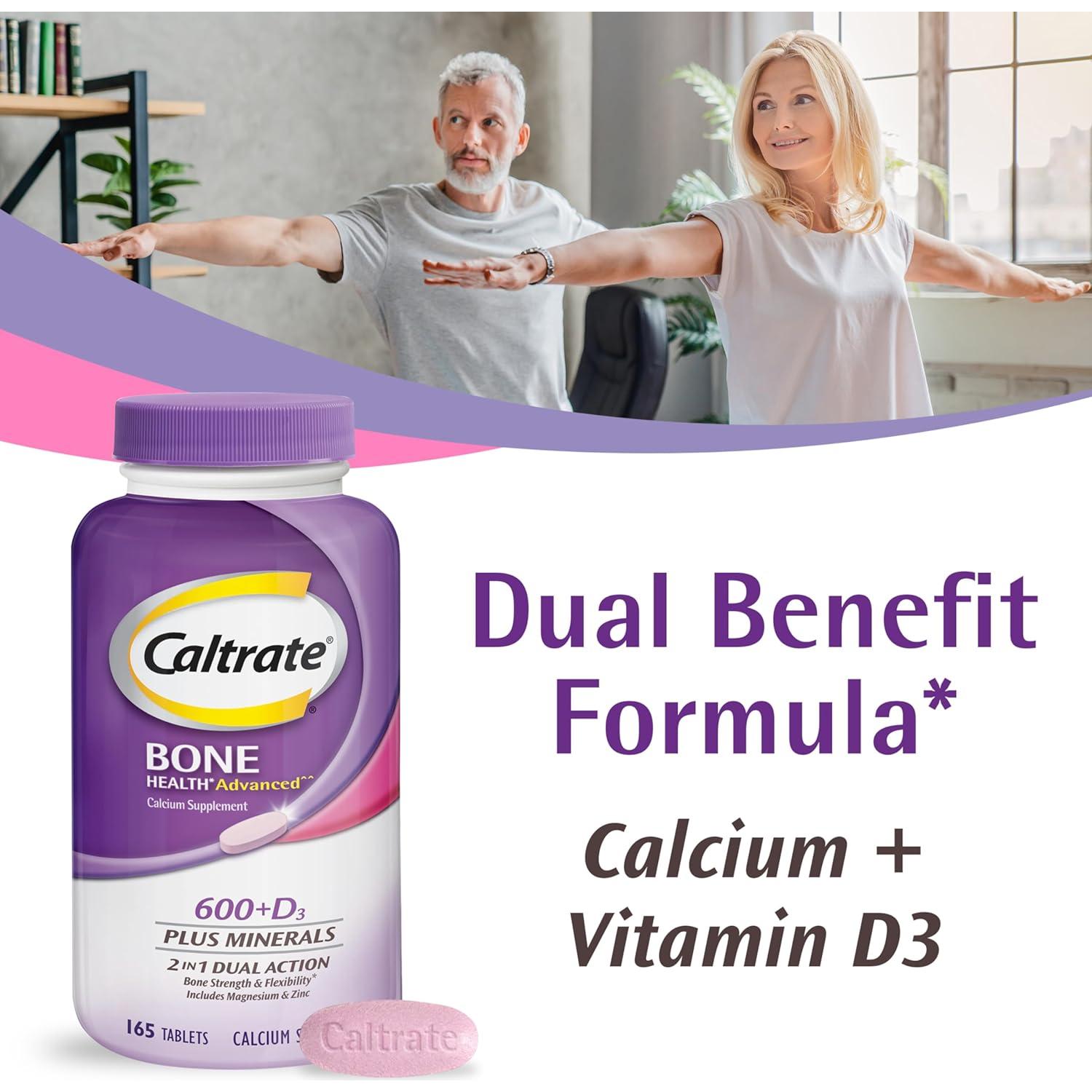 Caltrate 600 Plus D3 Minerales Suplemento Calcio 165 Tabletas