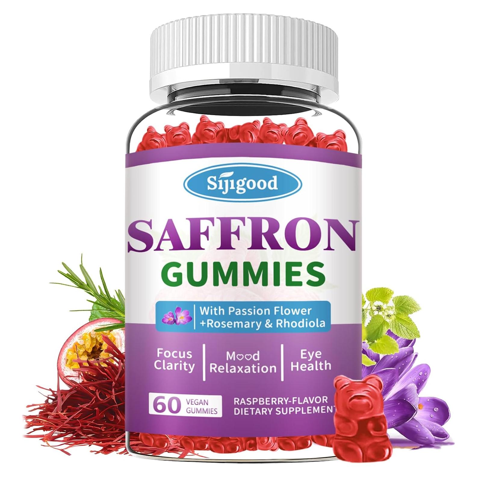 Gomitas de Azafrán Sijigood 60 Unidades Sin Azúcar Sabor Frambuesa