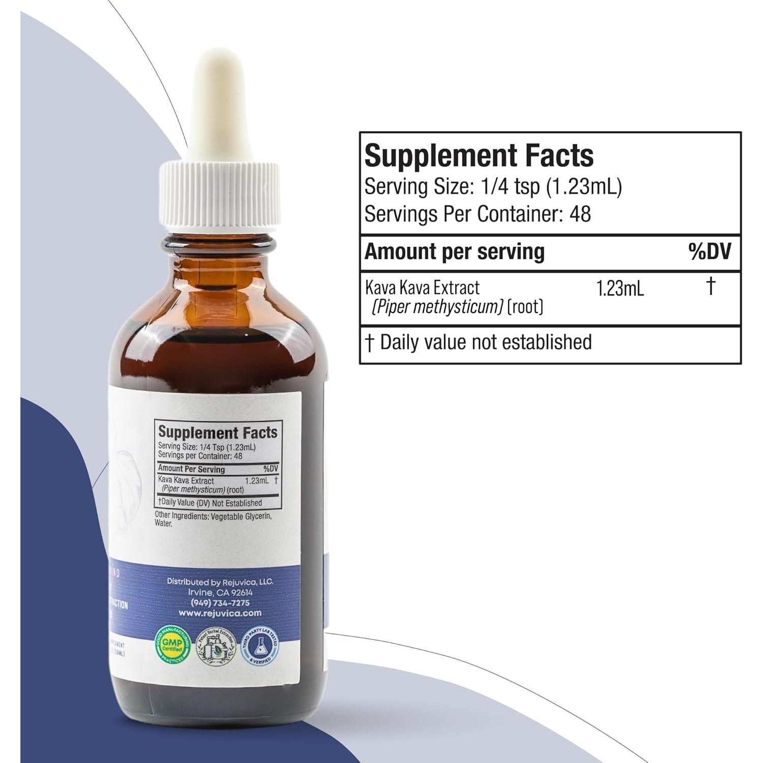 Suplemento Líquido de Kava Kava Rejuvica 60 ml - Relajación Natural