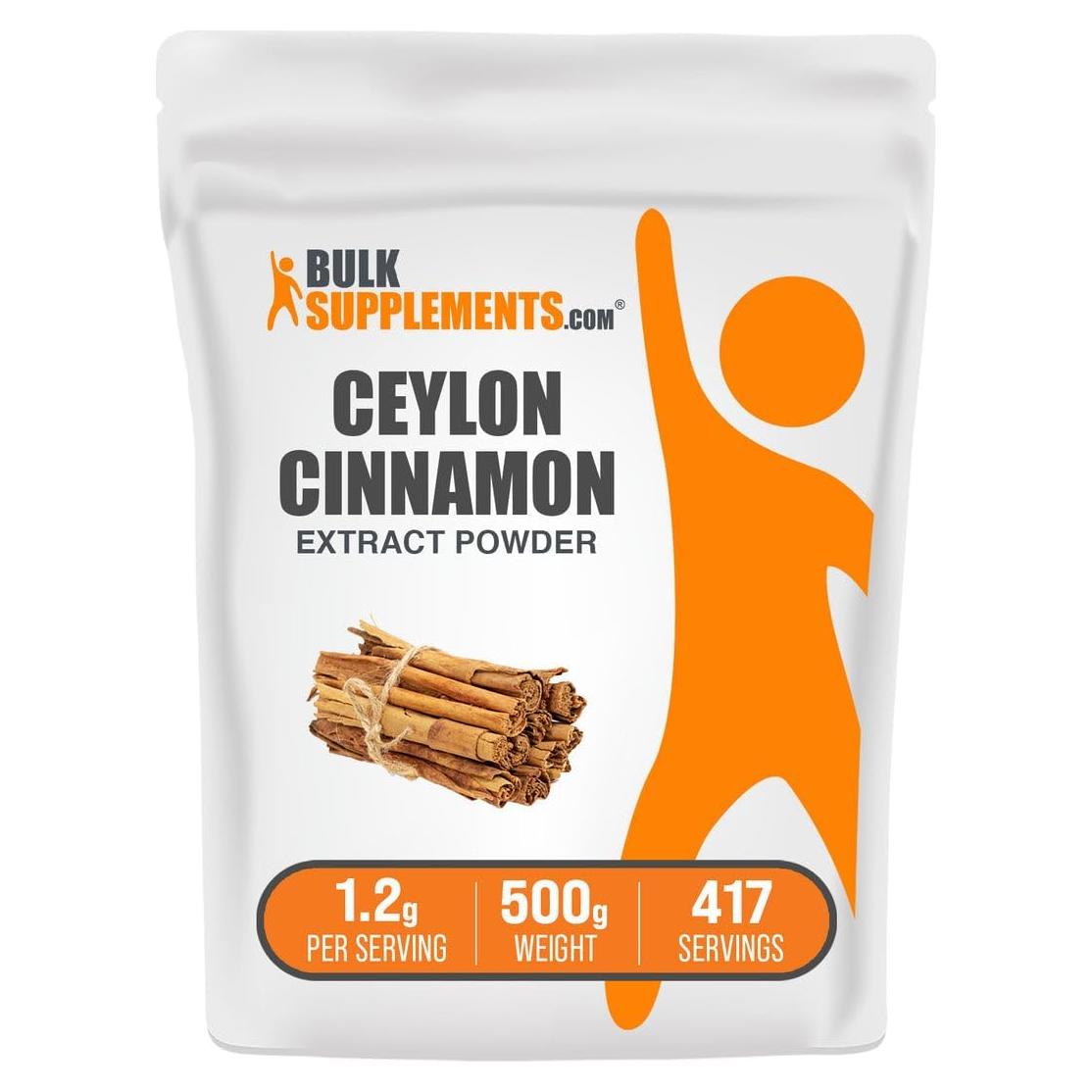 Polvo de Canela de Ceilán BulkSupplements 500g Vegano Sin Gluten