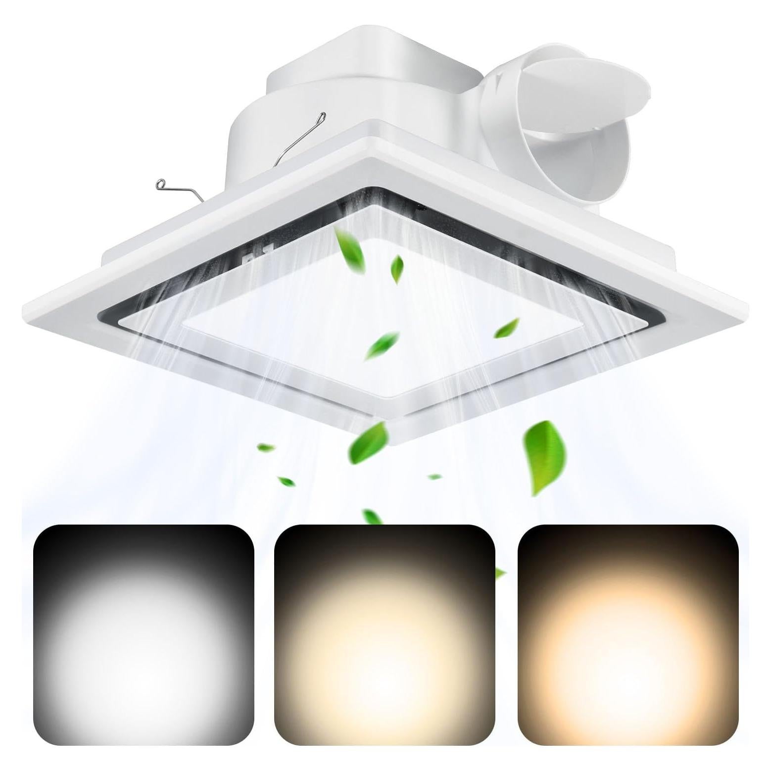 Ventilador Extractor de Baño Kirumie 30 cm con Luz LED 20W