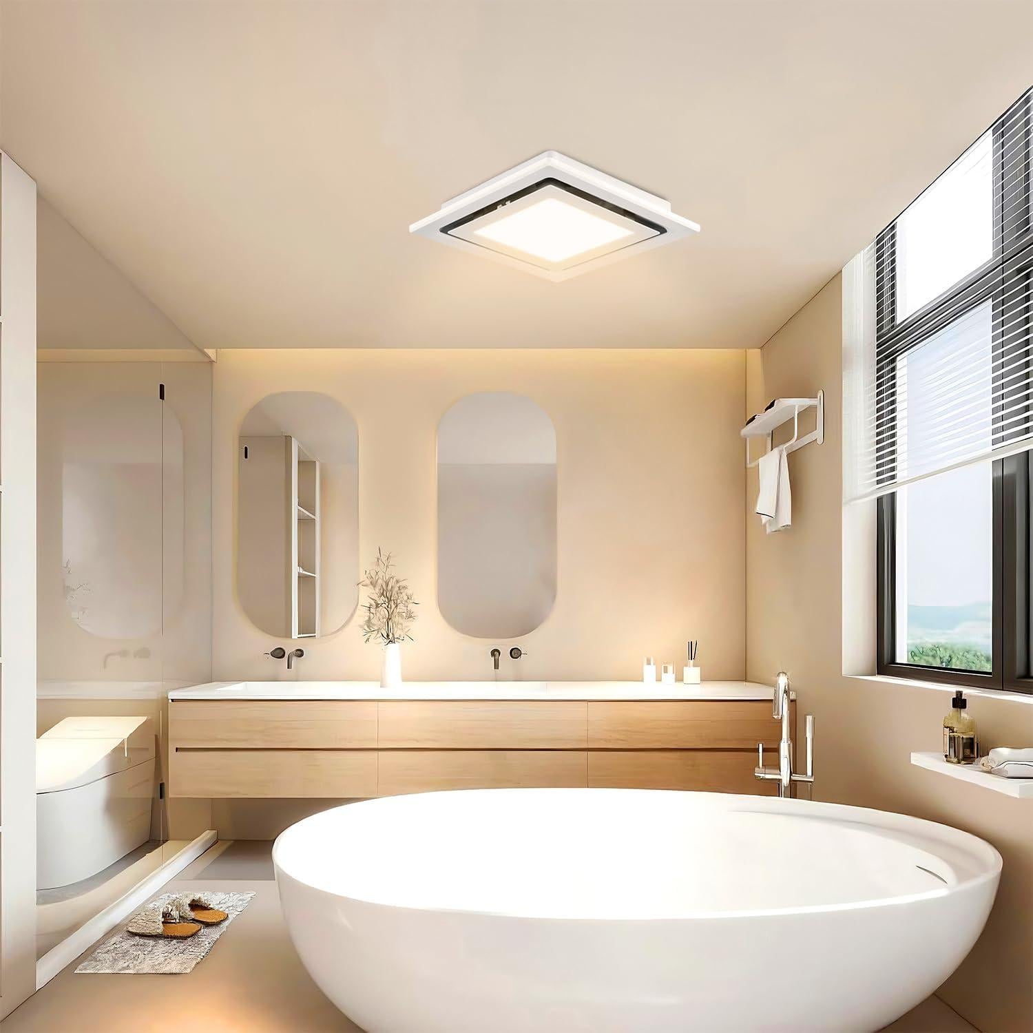 Ventilador Extractor de Baño Kirumie 30 cm con Luz LED 20W