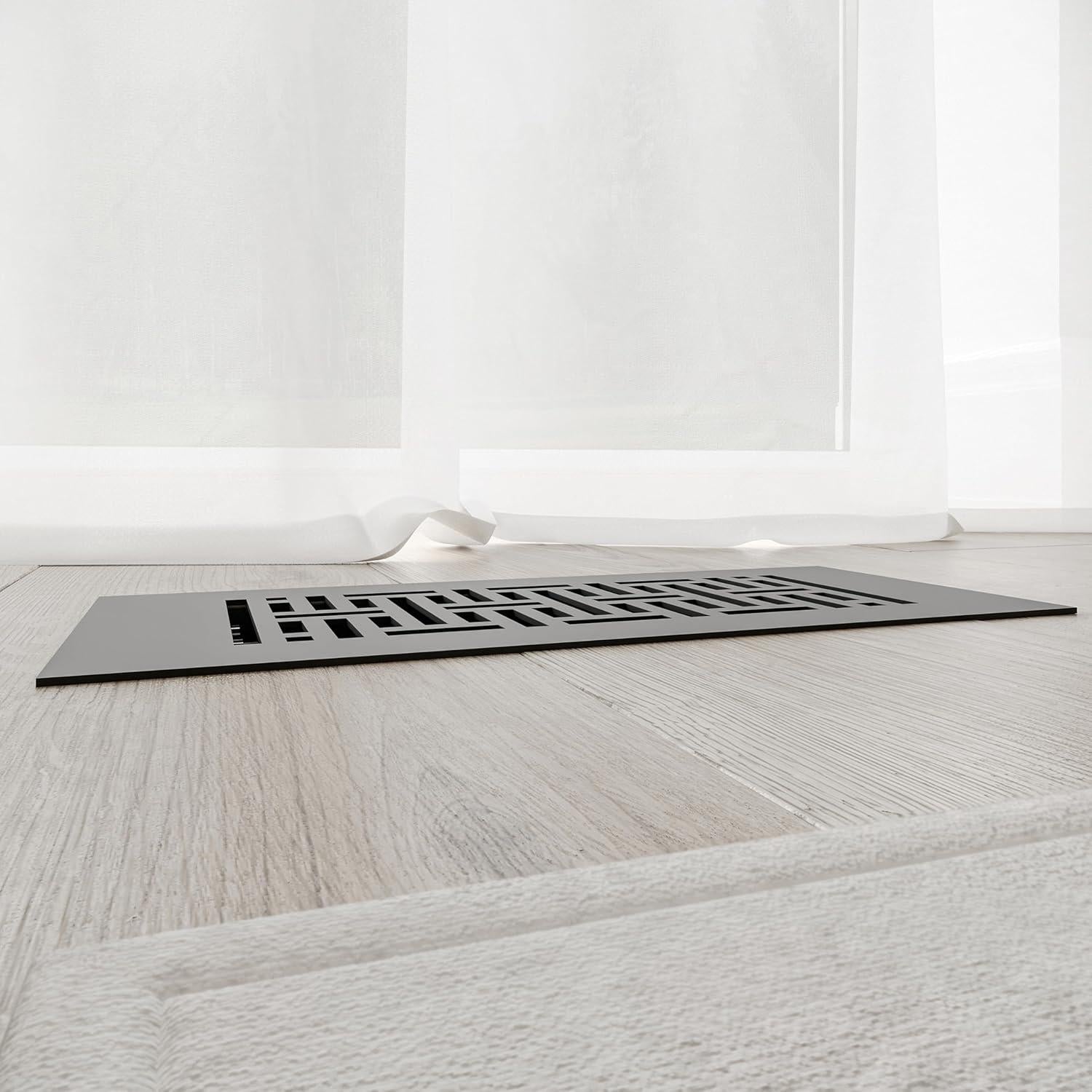 Rejilla de Ventilación de Piso Acero Reggio 4x10 Negro Tejido