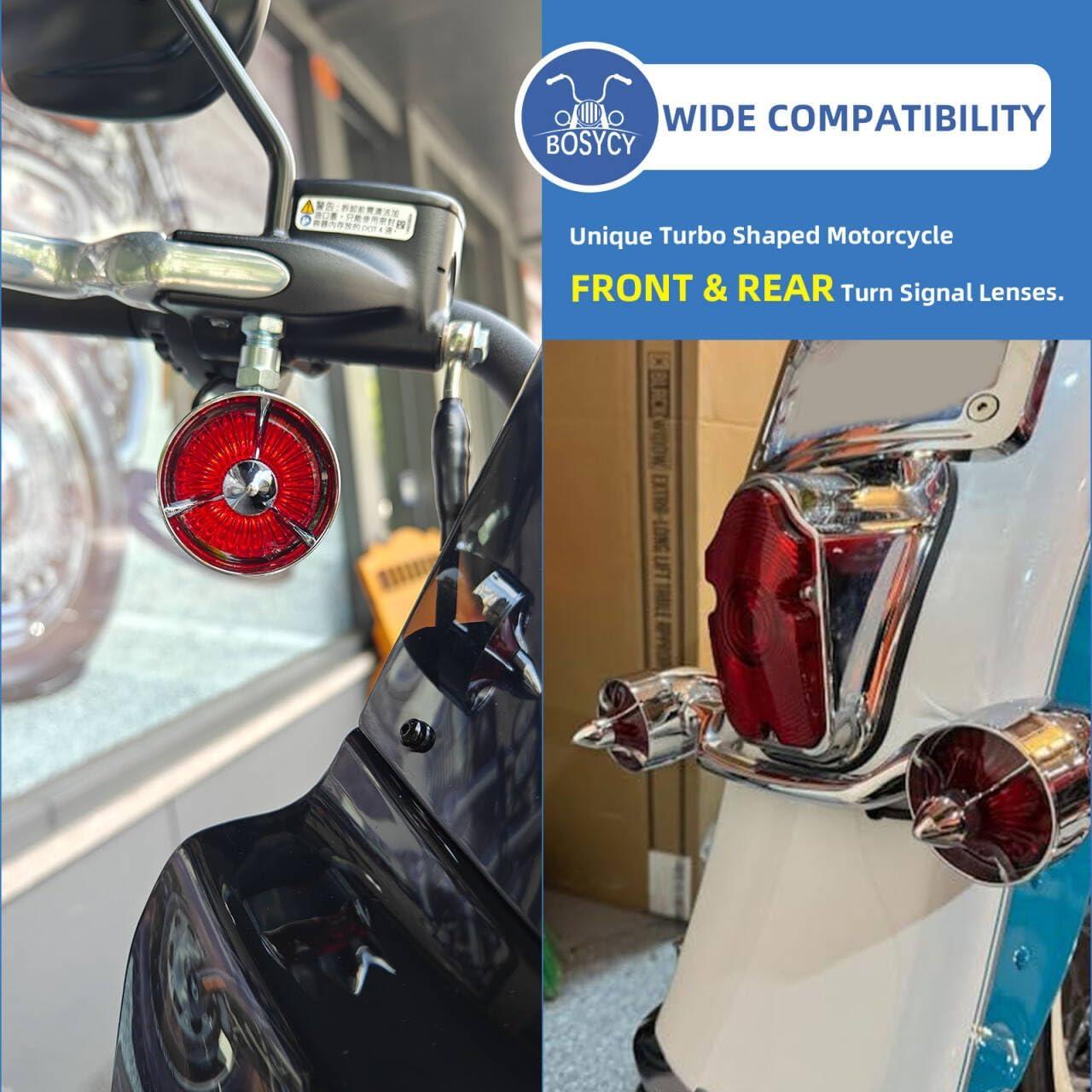 Tapa de Lentes de Giro para Motocicleta BOSYCY Rojas 2 Piezas
