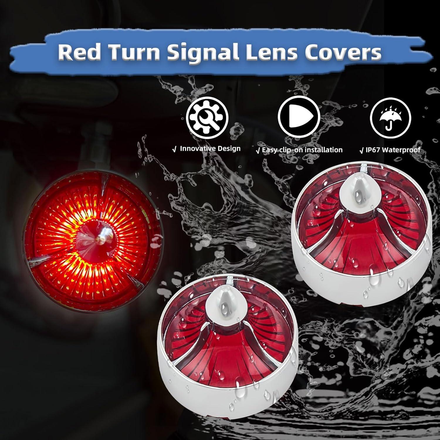 Tapa de Lentes de Giro para Motocicleta BOSYCY Rojas 2 Piezas