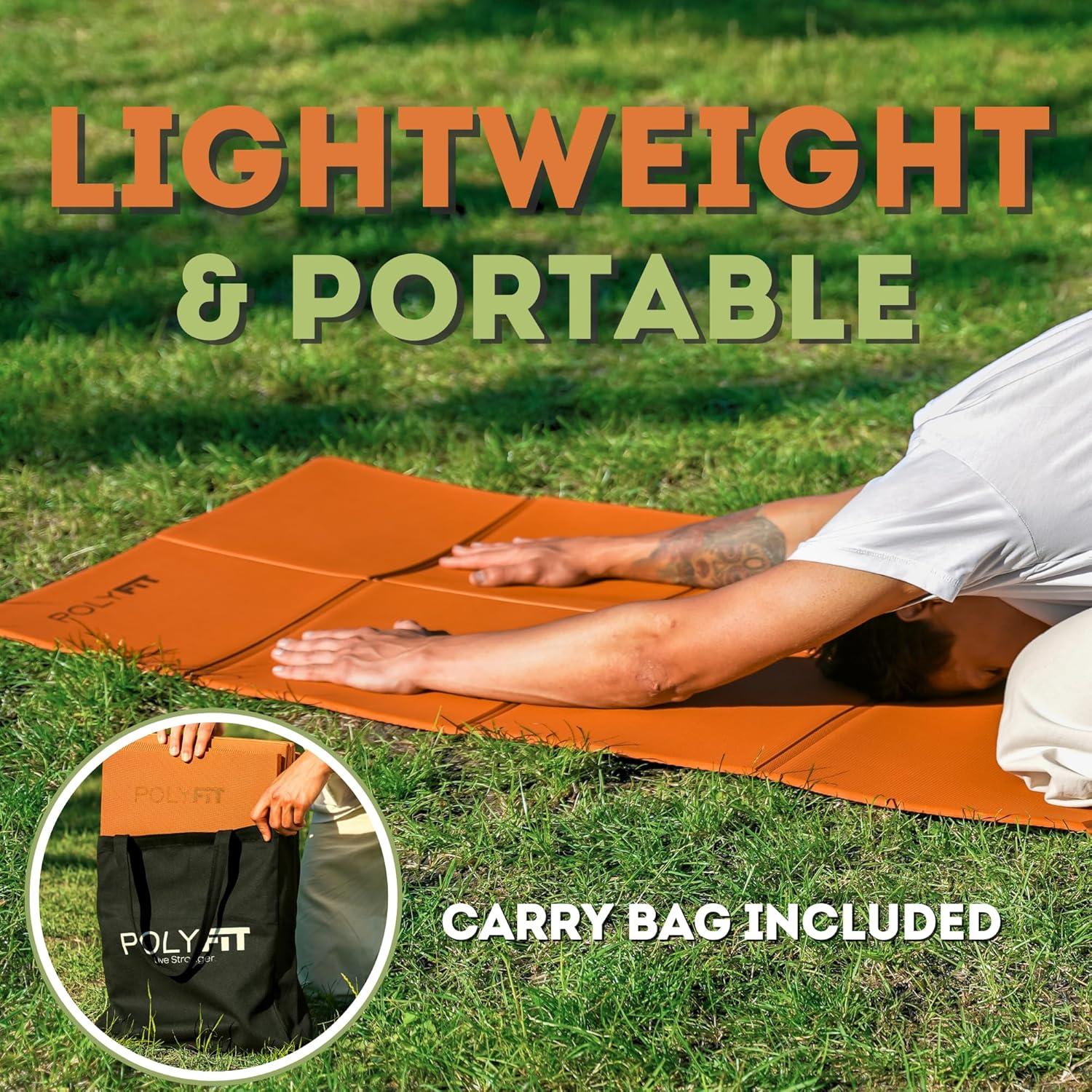 Colchoneta de Yoga Plegable Polyfit 7mm Negra - Ligera y Antideslizante