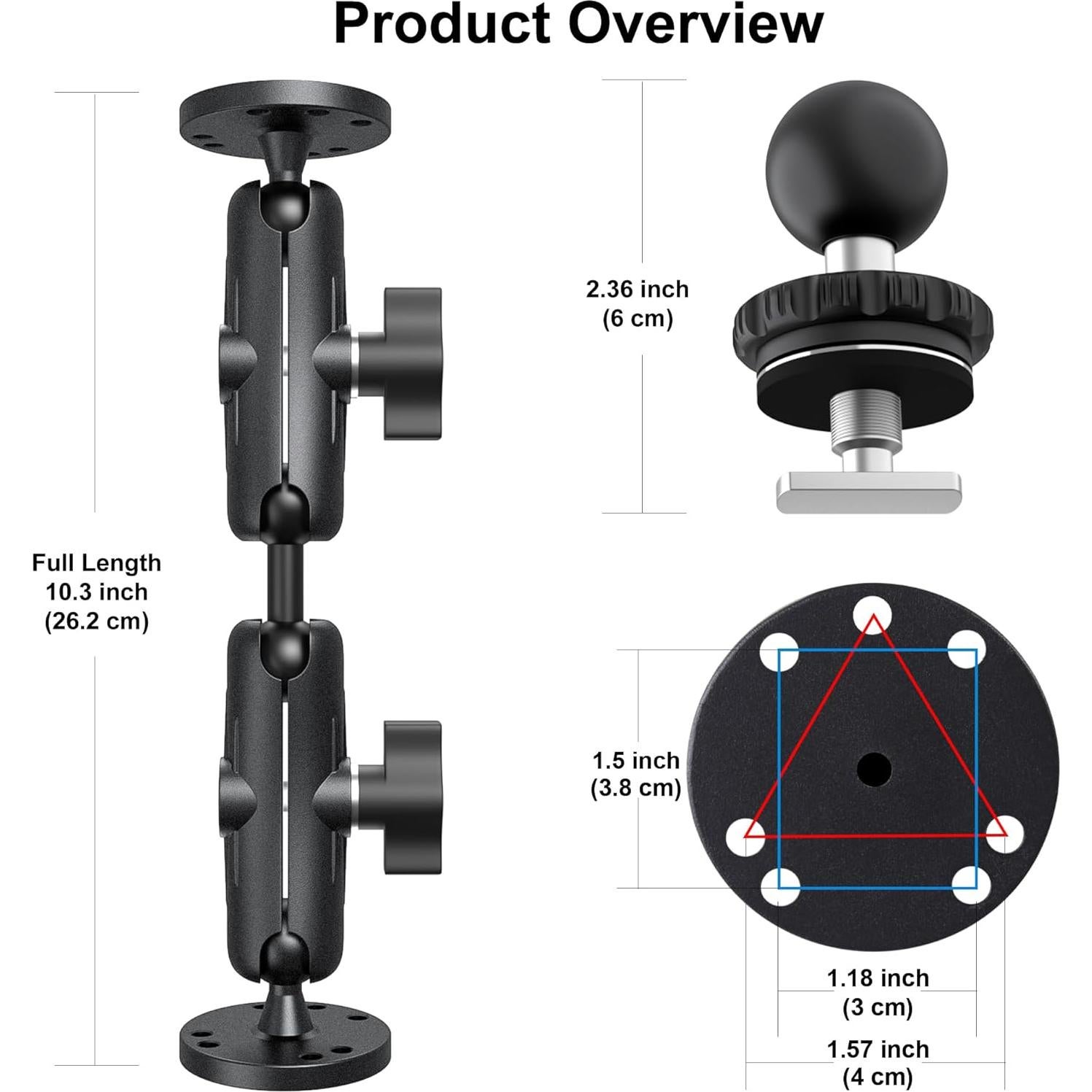 Soporte de Localizador de Peces Kewirya con Brazo Largo 26.16 cm