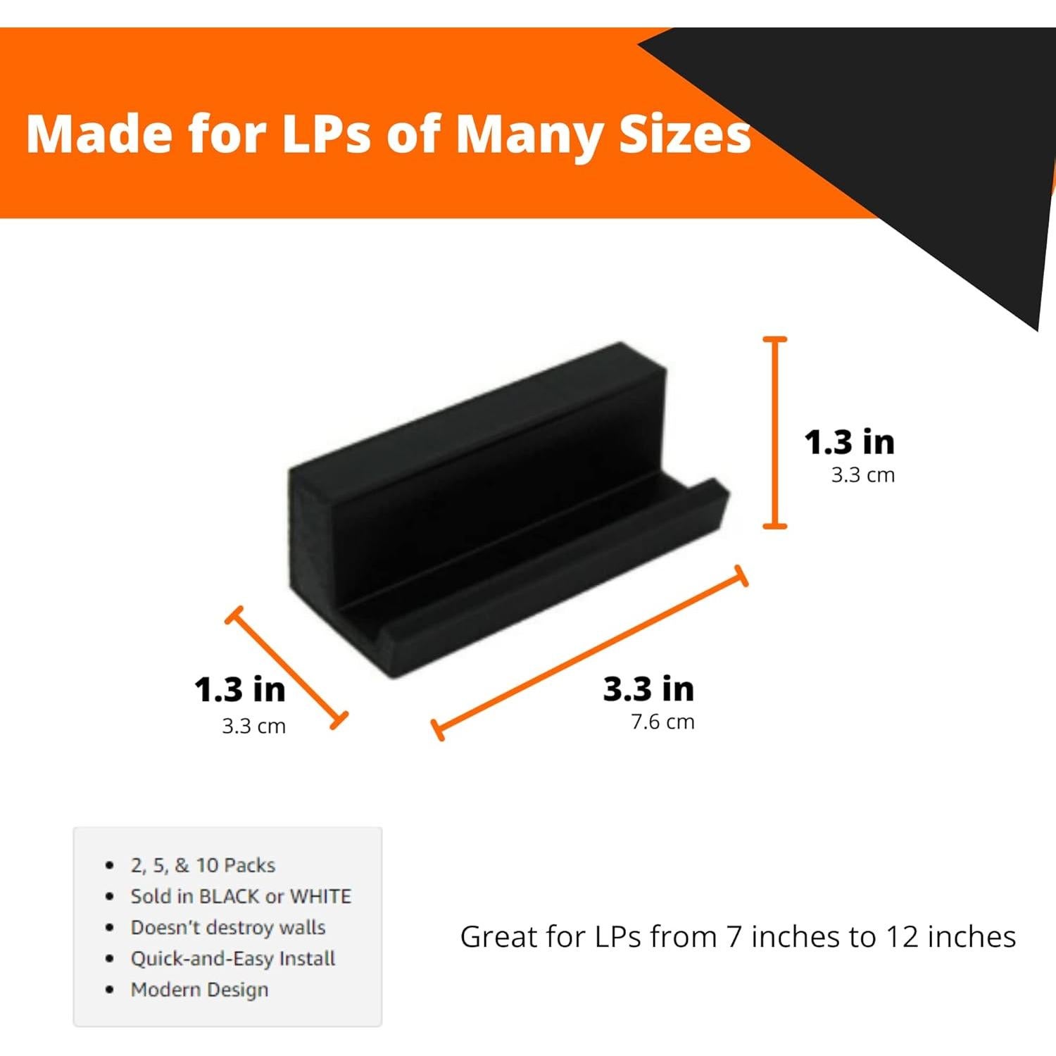 Soporte de Pared para Discos de Vinilo 3D Lasers Lab - 2 Piezas