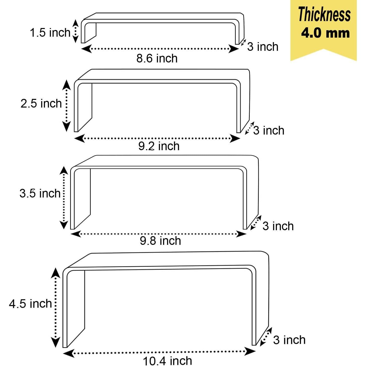 Soportes de Exhibición Acrílicos A+ DESIGN 4 Niveles Negro