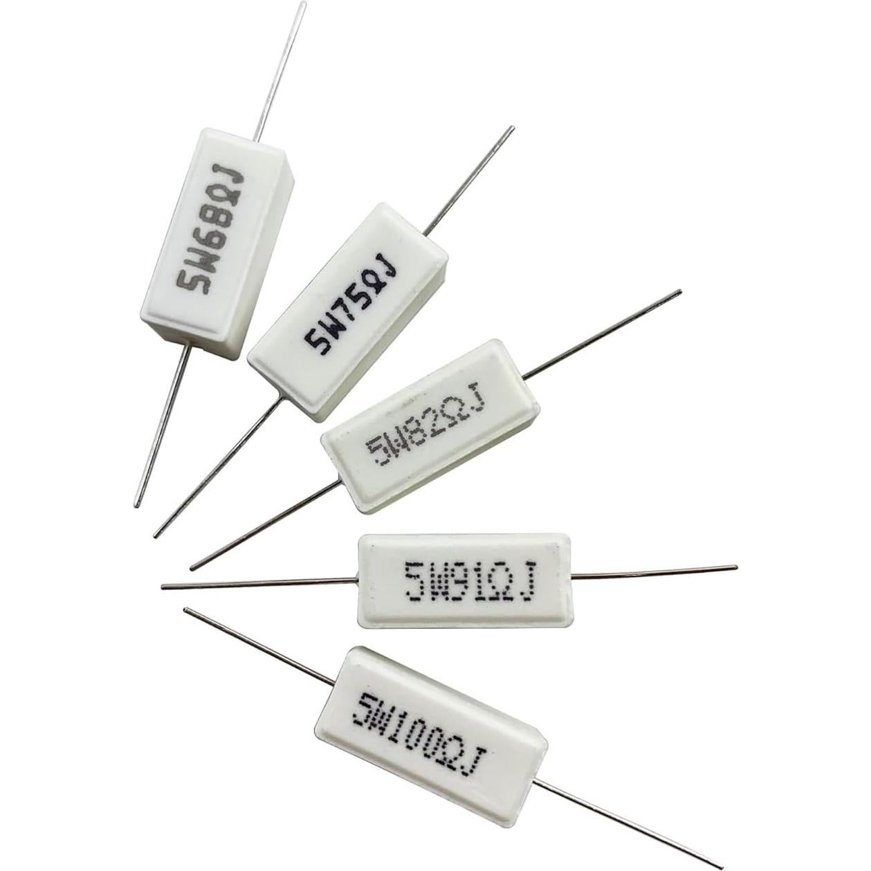 Kit de Resistores de Cemento Cerámico MOKMMKIT 5W 60 Piezas