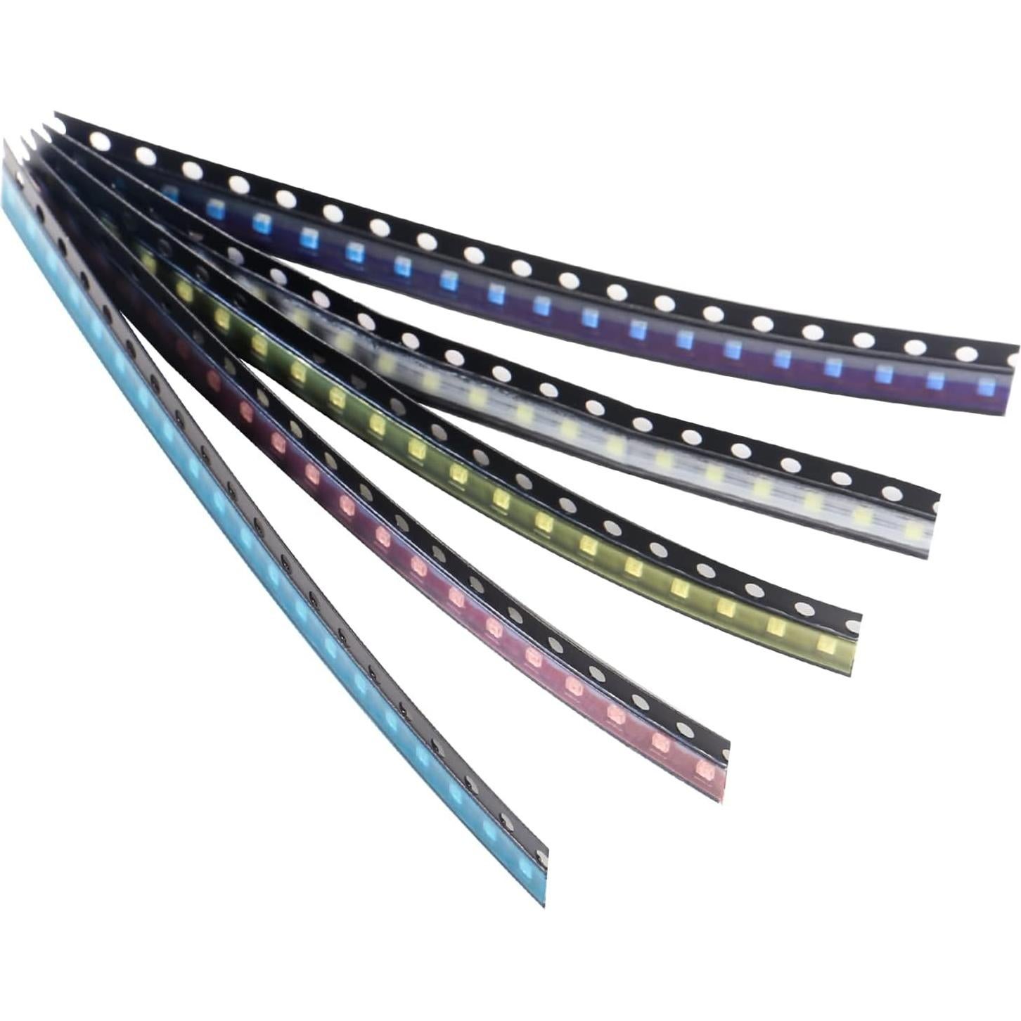 Kit de 200 Luces LED Diodo SMD 1206 Coliao 5 Colores