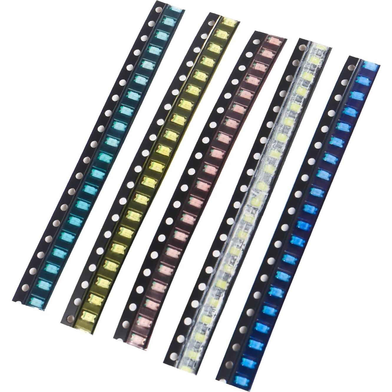Kit de 200 Luces LED Diodo SMD 1206 Coliao 5 Colores