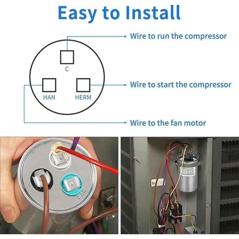 Capacitor AC CBB65B 40+5 uF 370/440V Doble Función