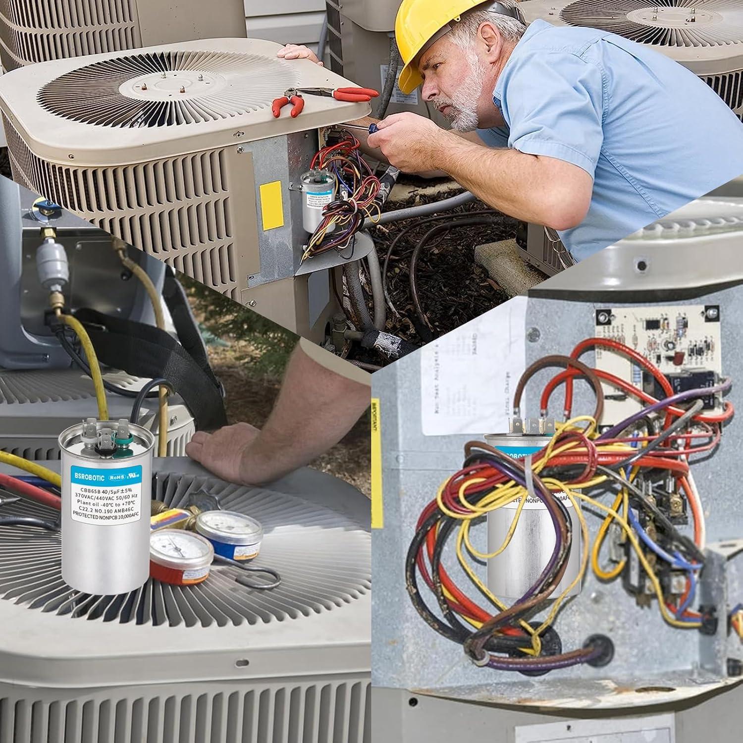 Capacitor AC CBB65B 40+5 uF 370/440V Doble Función