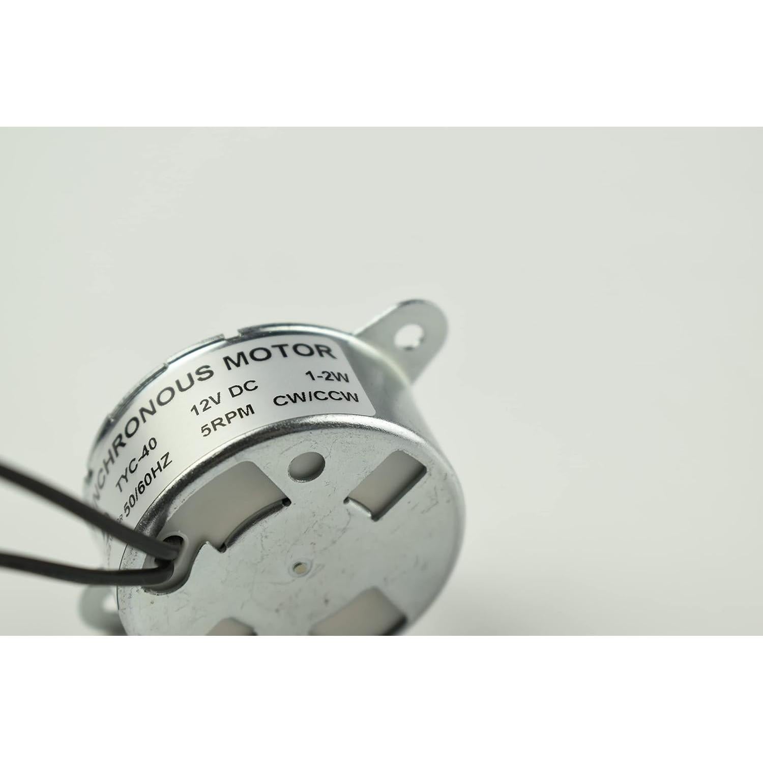 Motor Síncrono CHANCS TYC-40 DC 12V 5RPM Eje 33mm