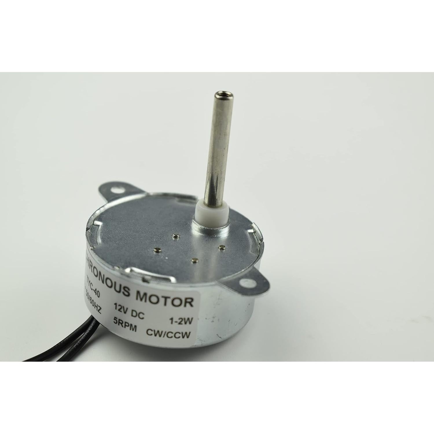 Motor Síncrono CHANCS TYC-40 DC 12V 5RPM Eje 33mm