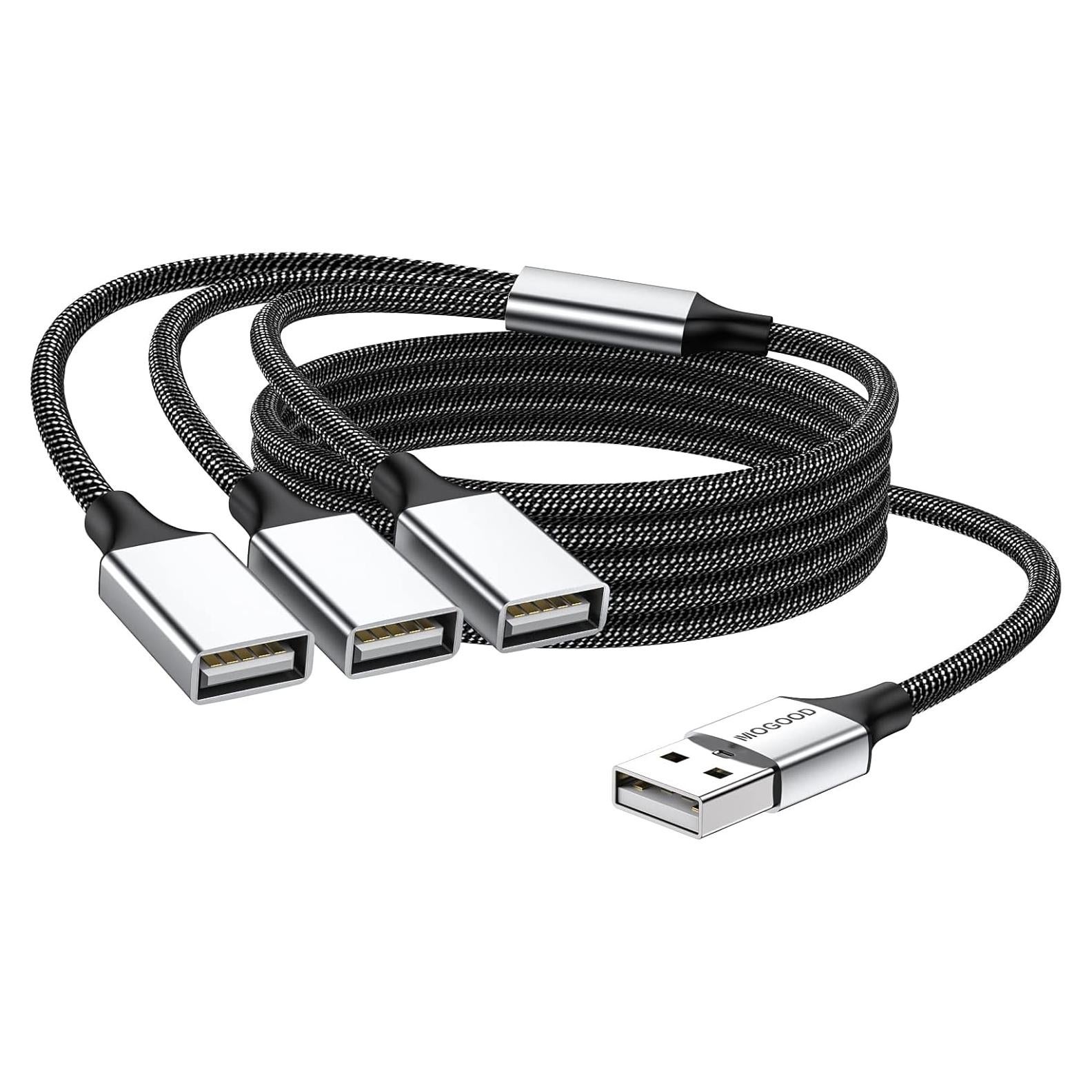 Cable Divisor USB 3 en 1 MOGOOD 1m Carga y Datos