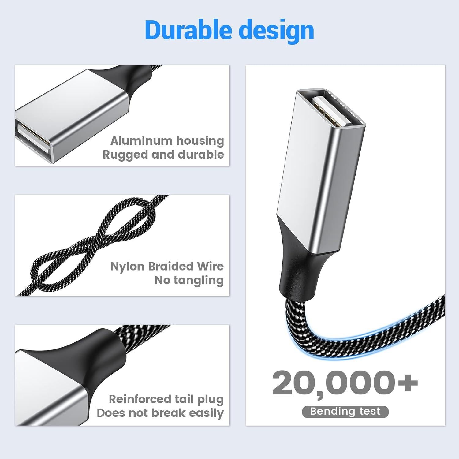 Cable Divisor USB 3 en 1 MOGOOD 1m Carga y Datos