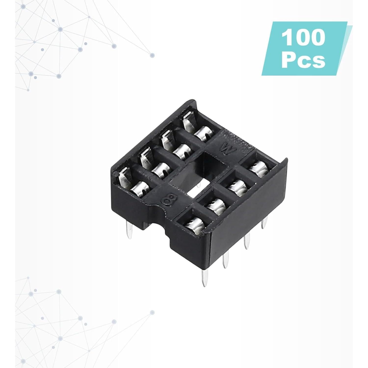 Adaptador de Zócalo DIP IC 8 Pines MECCANIXITY 100 Pcs 2.54mm