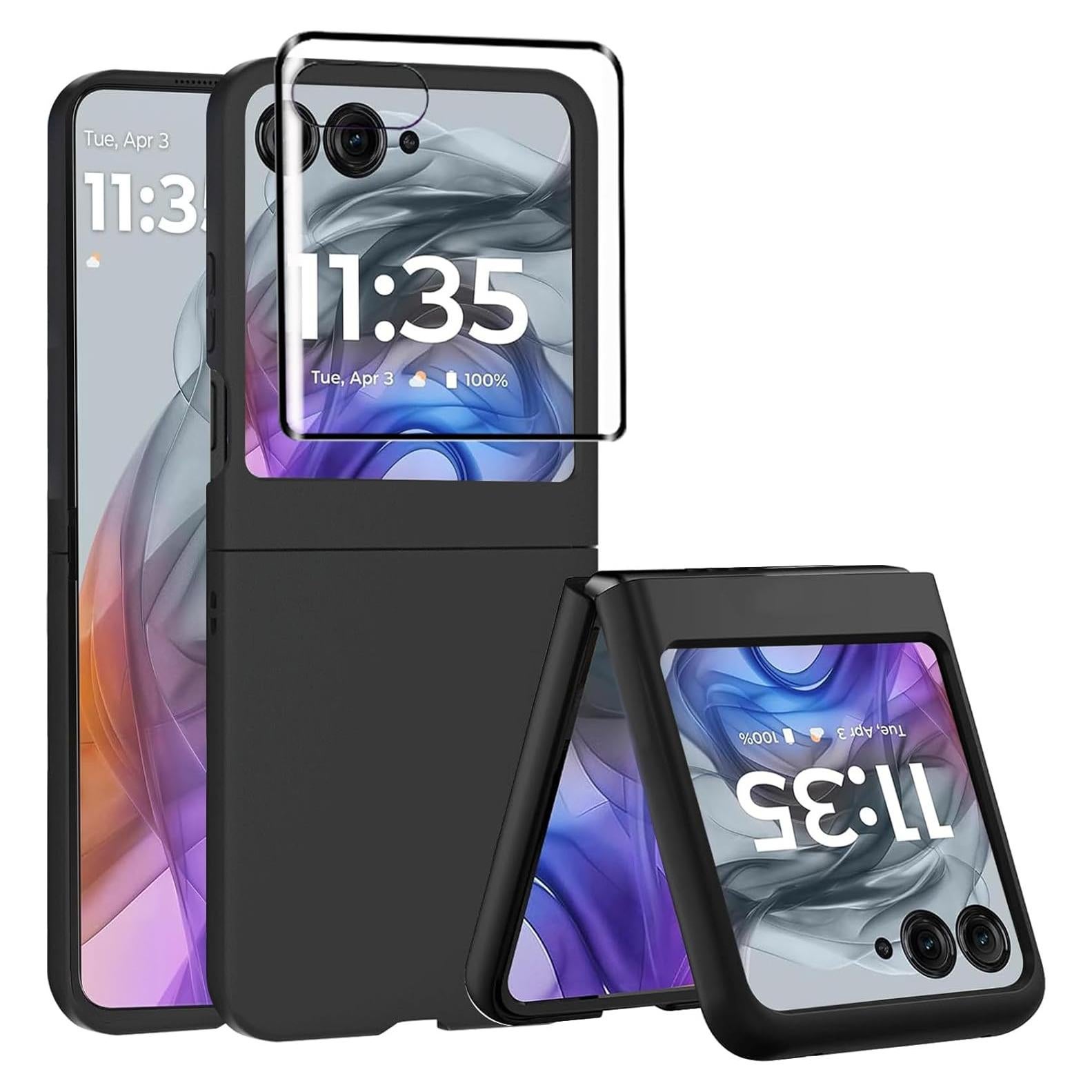 Funda protectora delgada Deekeewe para Motorola Razr 2024 - Negro