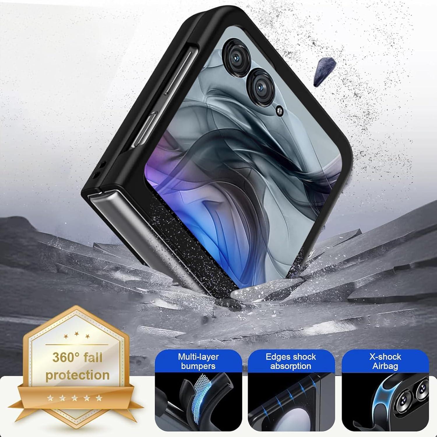 Funda protectora delgada Deekeewe para Motorola Razr 2024 - Negro