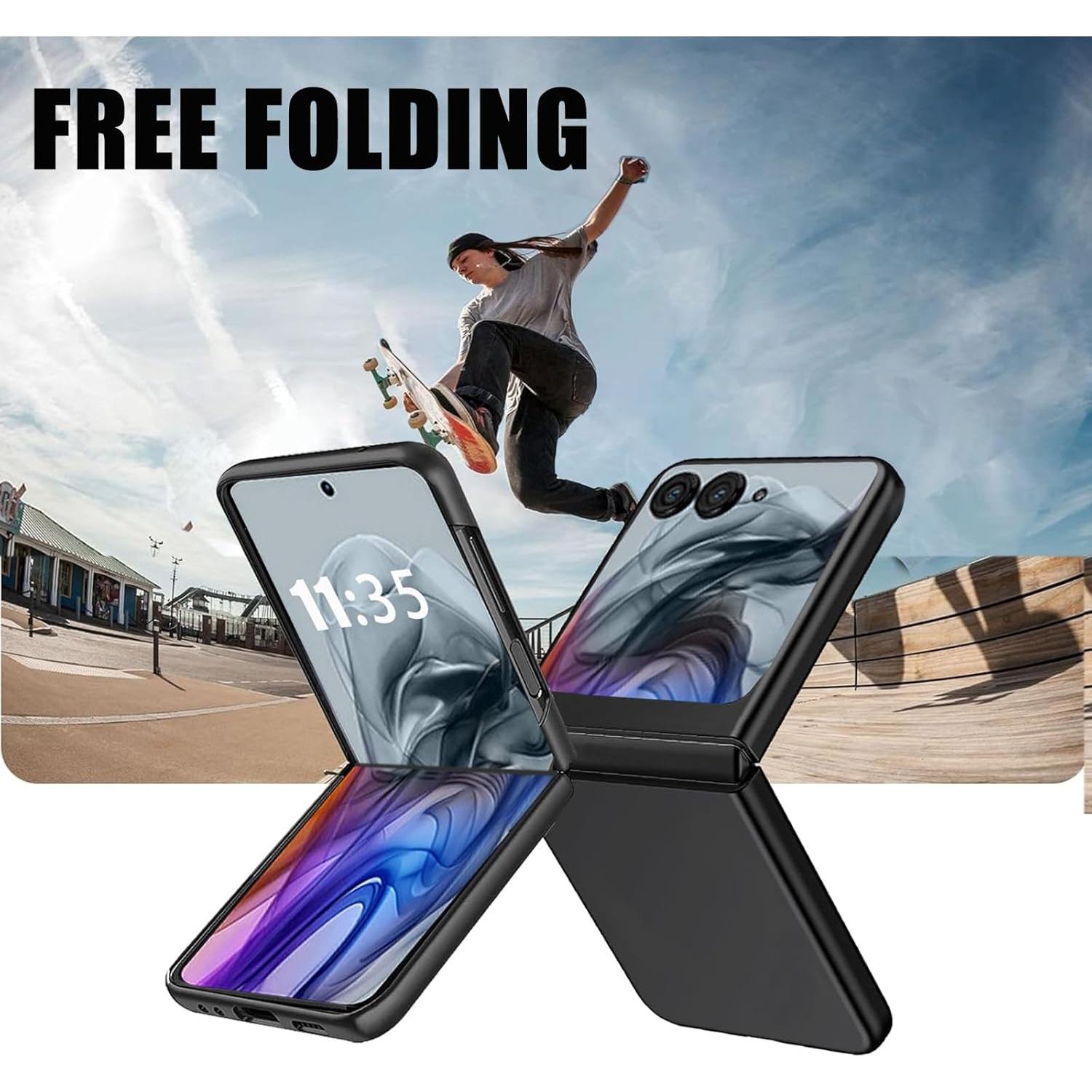 Funda protectora delgada Deekeewe para Motorola Razr 2024 - Negro