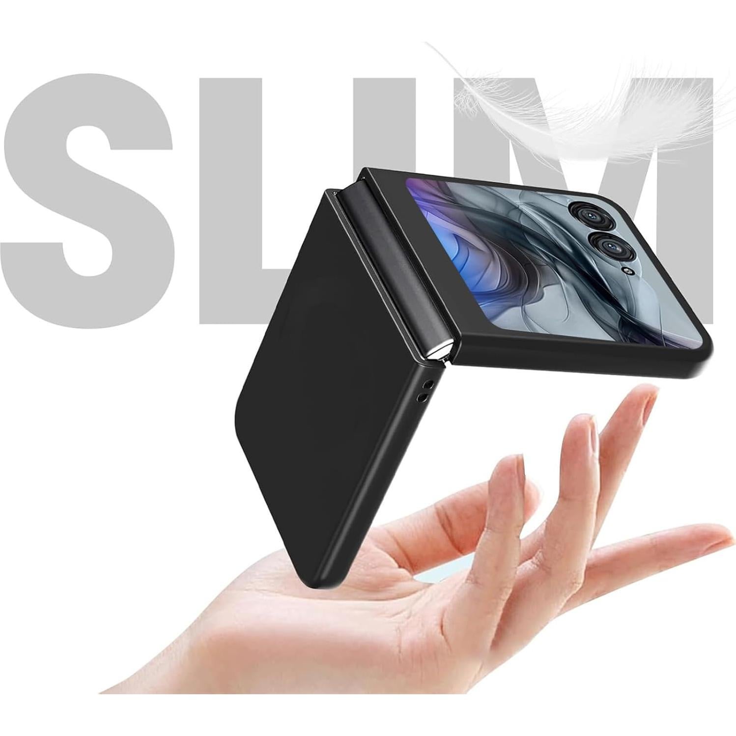 Funda protectora delgada Deekeewe para Motorola Razr 2024 - Negro