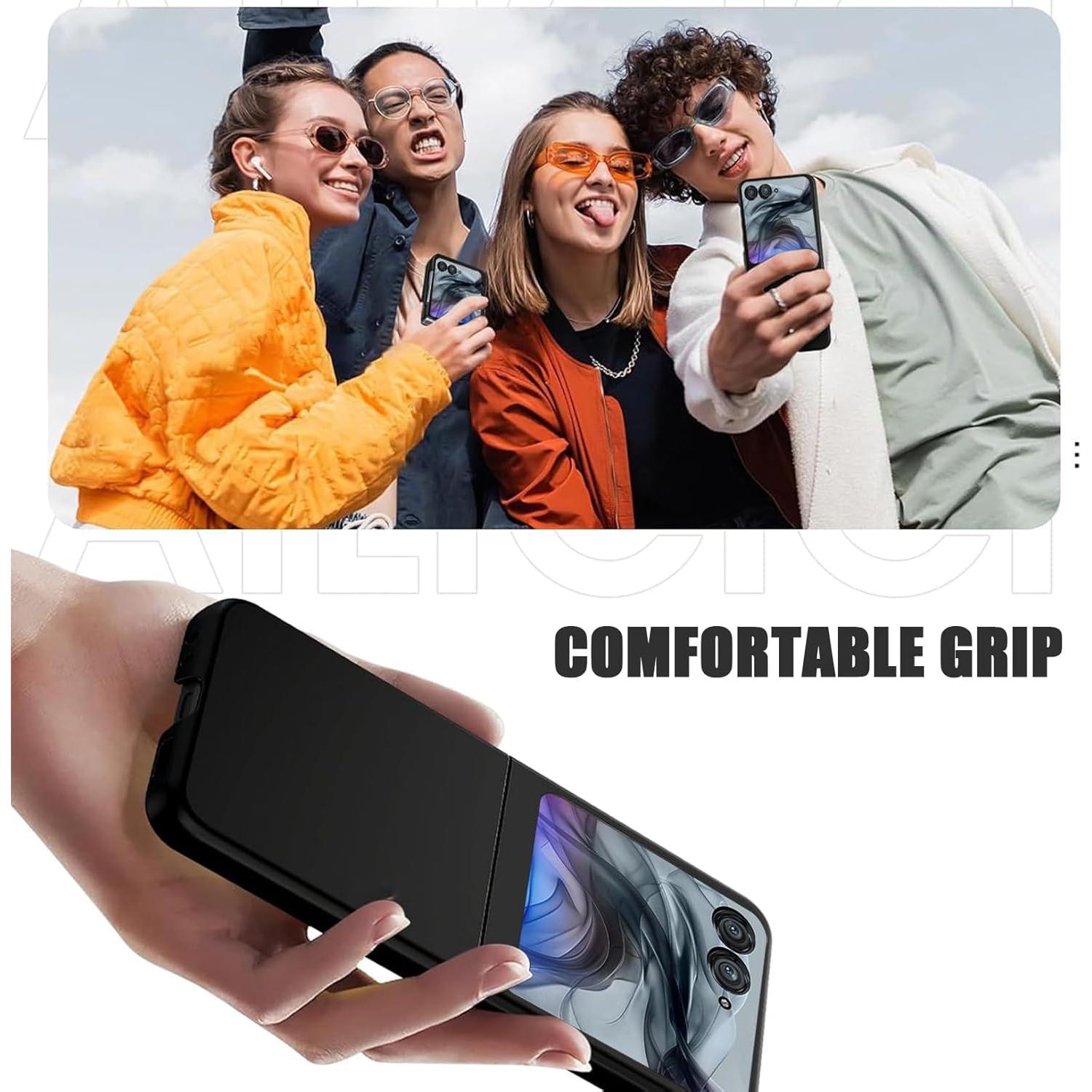 Funda protectora delgada Deekeewe para Motorola Razr 2024 - Negro