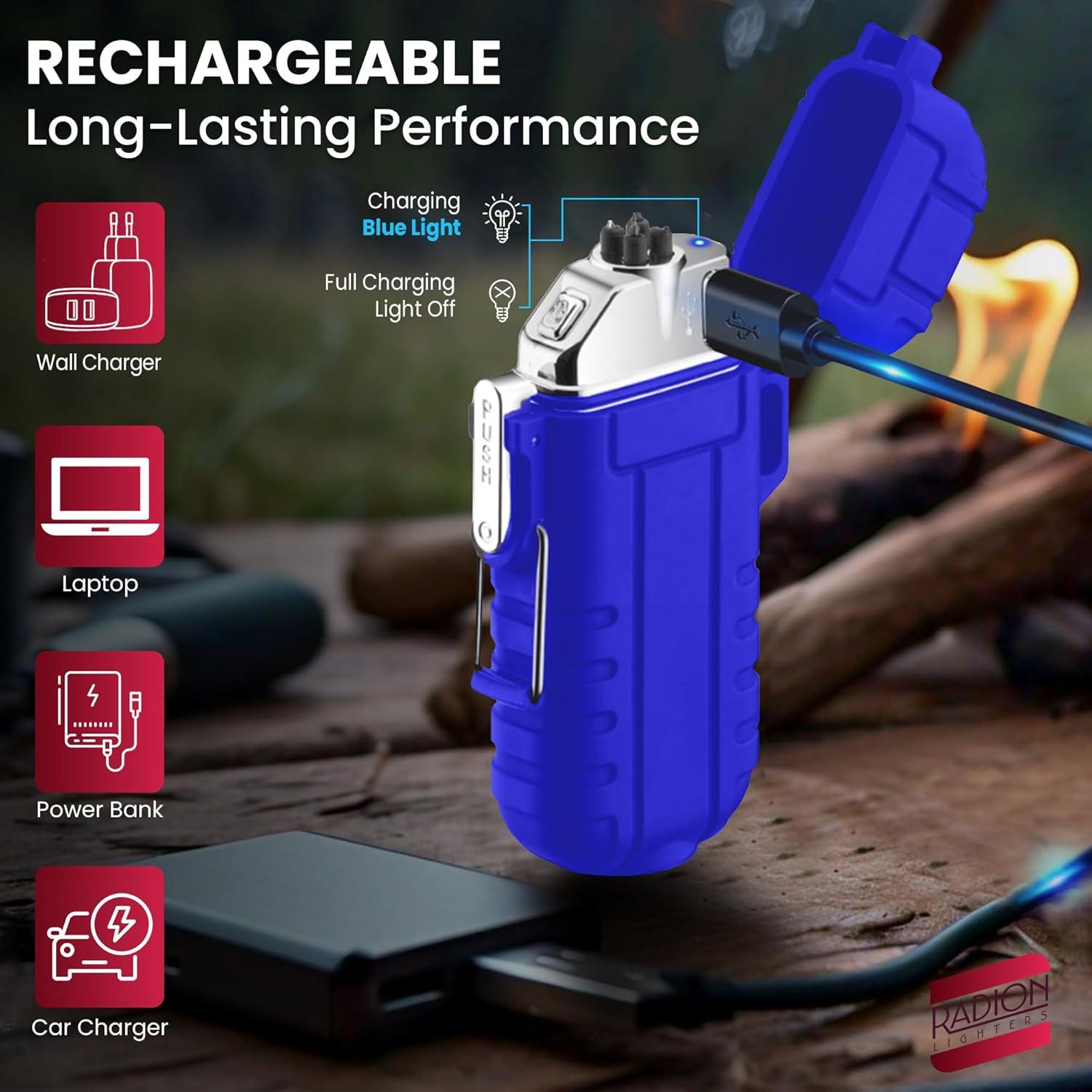 Encendedor Plasma Eléctrico Radion Doble Arco USB a Prueba de Agua