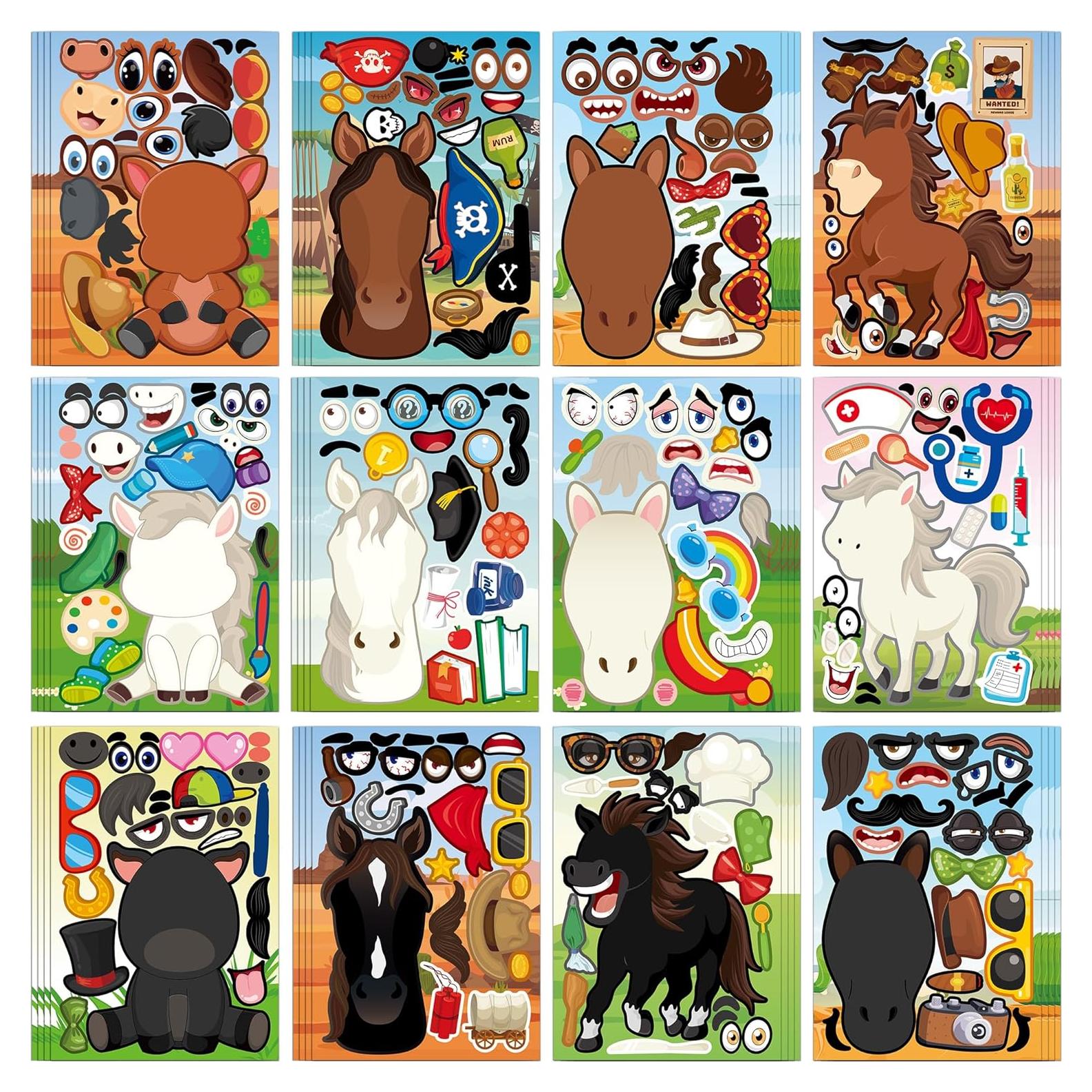 48 Pegatinas de Caballo MISS FANTASY para Niños - Fiesta y Manualidades