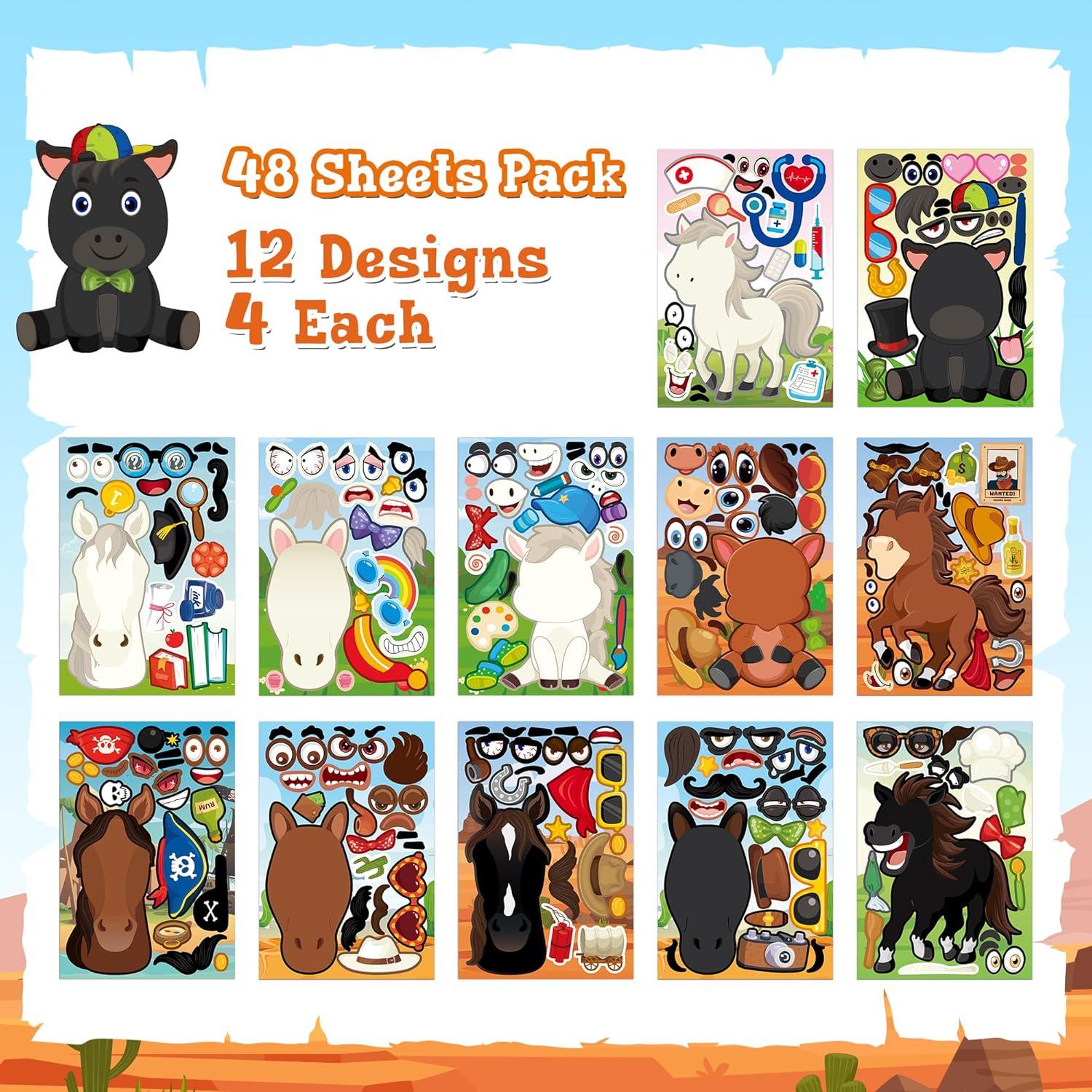 48 Pegatinas de Caballo MISS FANTASY para Niños - Fiesta y Manualidades