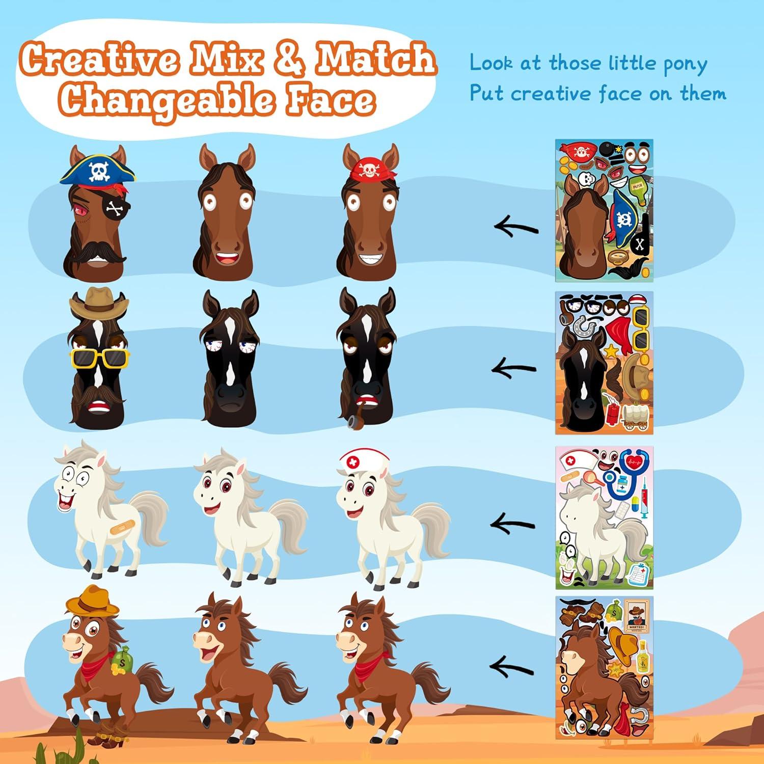 48 Pegatinas de Caballo MISS FANTASY para Niños - Fiesta y Manualidades