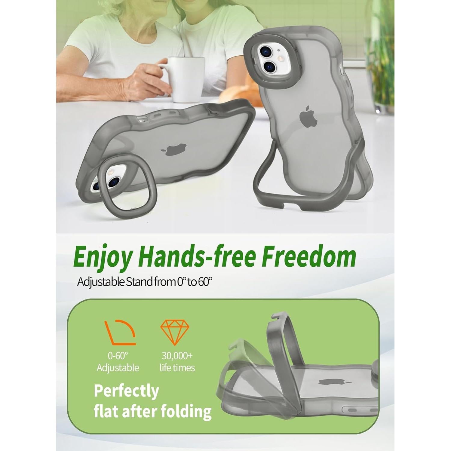 Funda protectora para iPhone 11 Kaislandy con soporte plegable