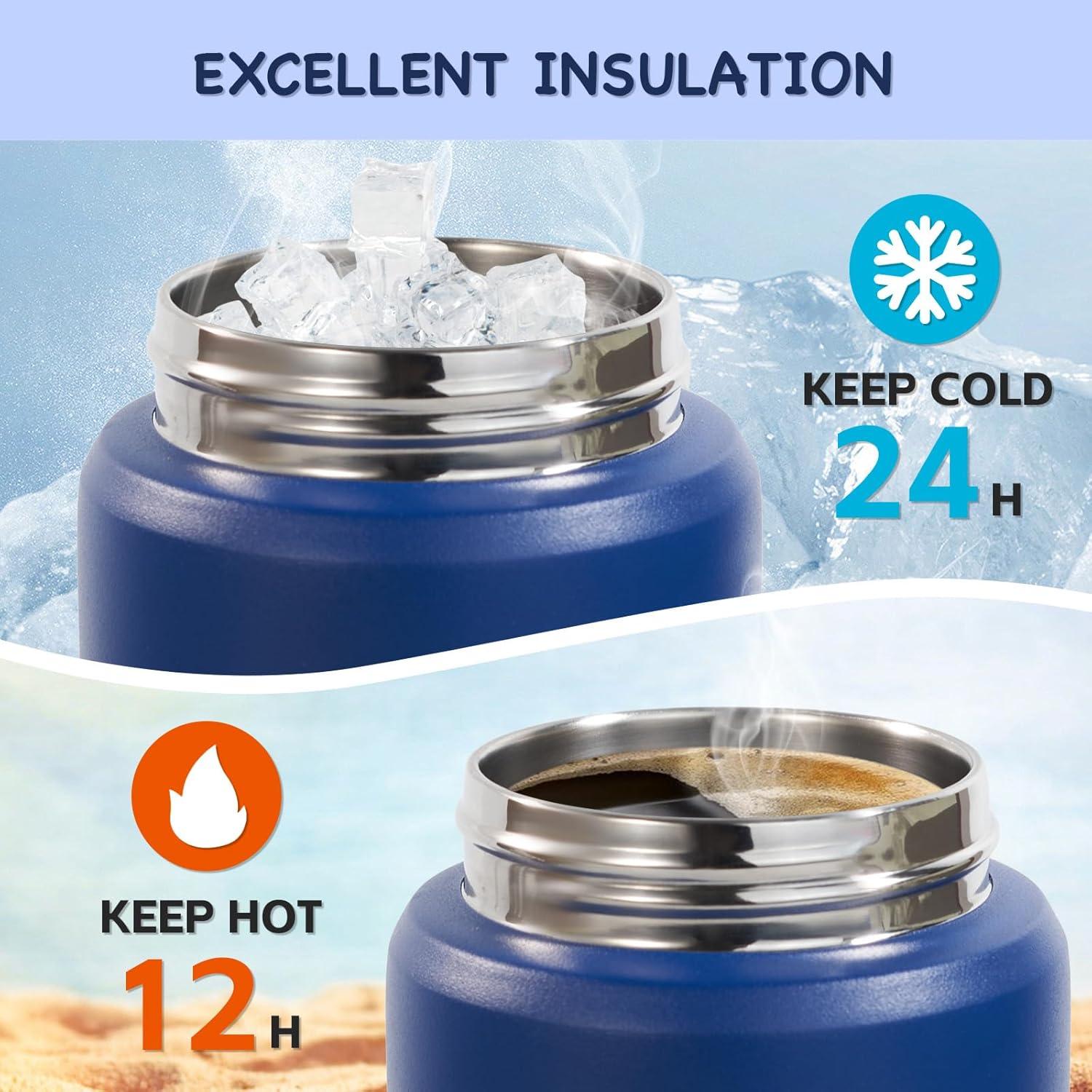 Botella de Agua Aislada Kerilyn 12oz Acero Inoxidable Azul