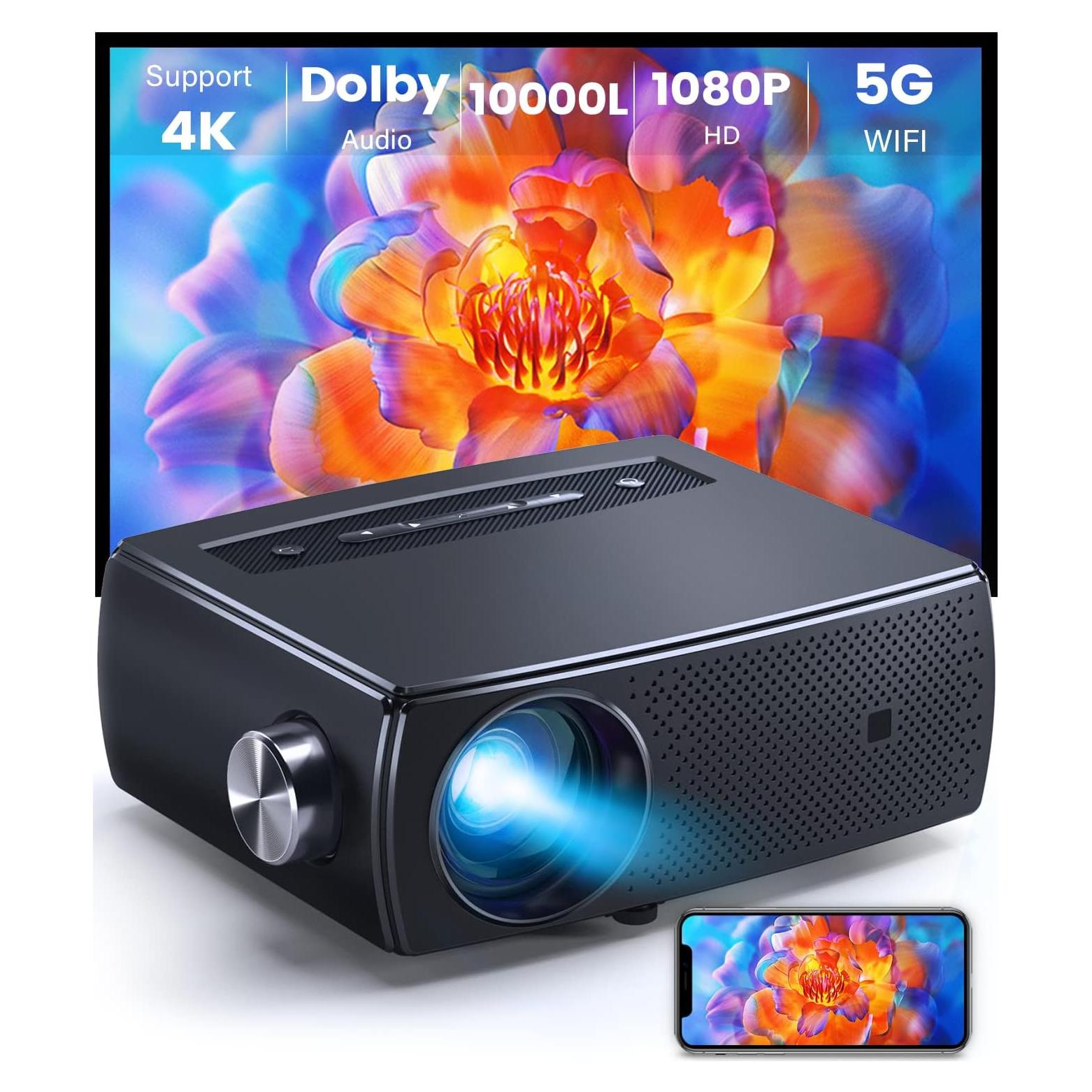 Proyector CLOKOWE 10000L Full HD 1080P WiFi Bluetooth