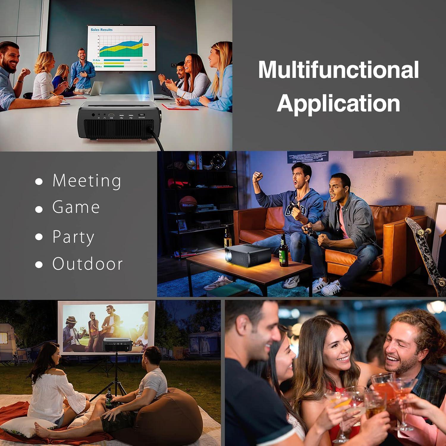 Proyector CLOKOWE 10000L Full HD 1080P WiFi Bluetooth