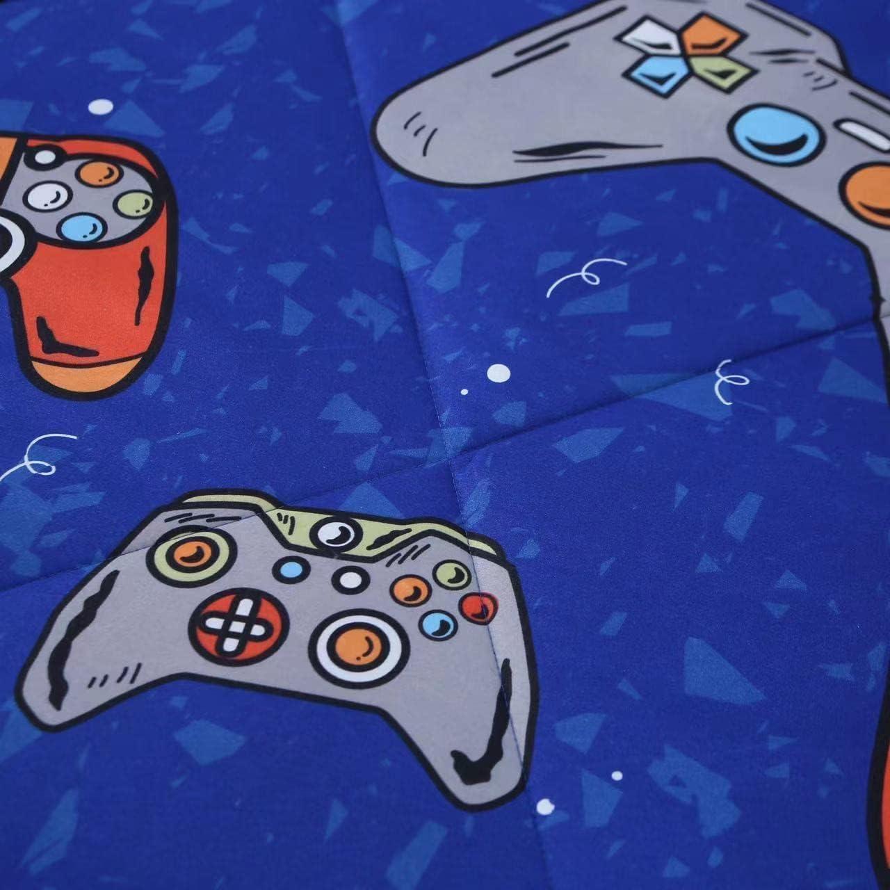 Conjunto de Edredón Twin SDIII Gamer Azul Microfibra 3 Piezas