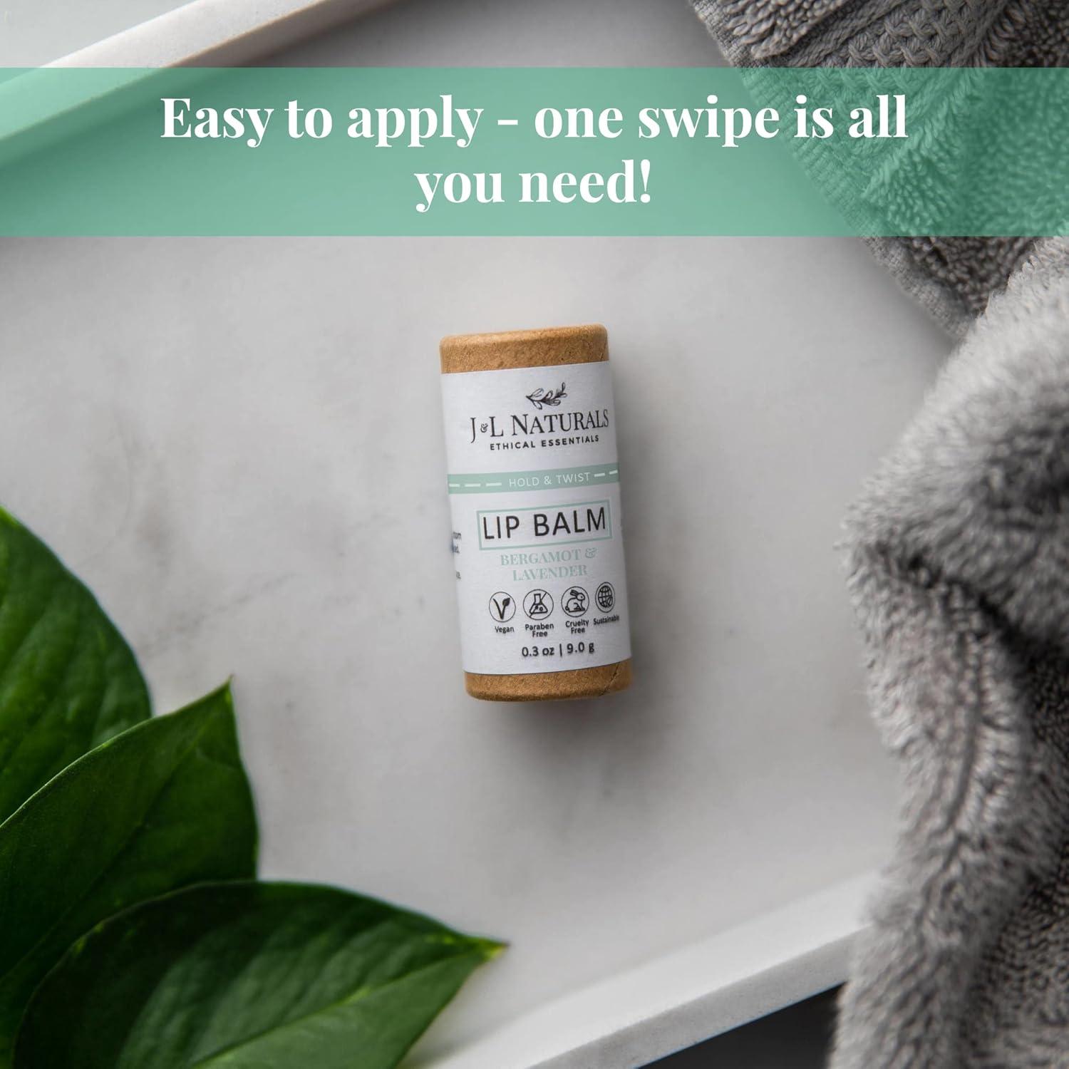 Bálsamo Labial Natural J&L Naturals - Bergamota y Lavanda, Dúo 2 Piezas