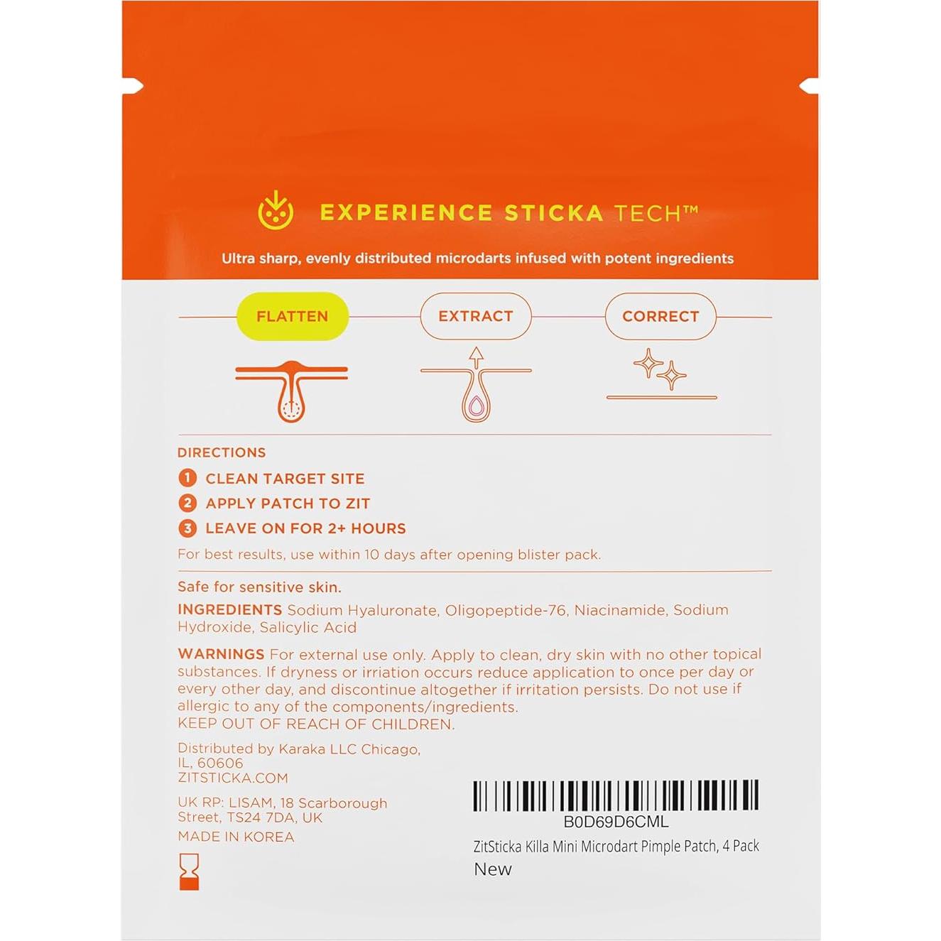 Parches Mini Killa ZitSticka para Acné - 8 Unidades con Microagujas