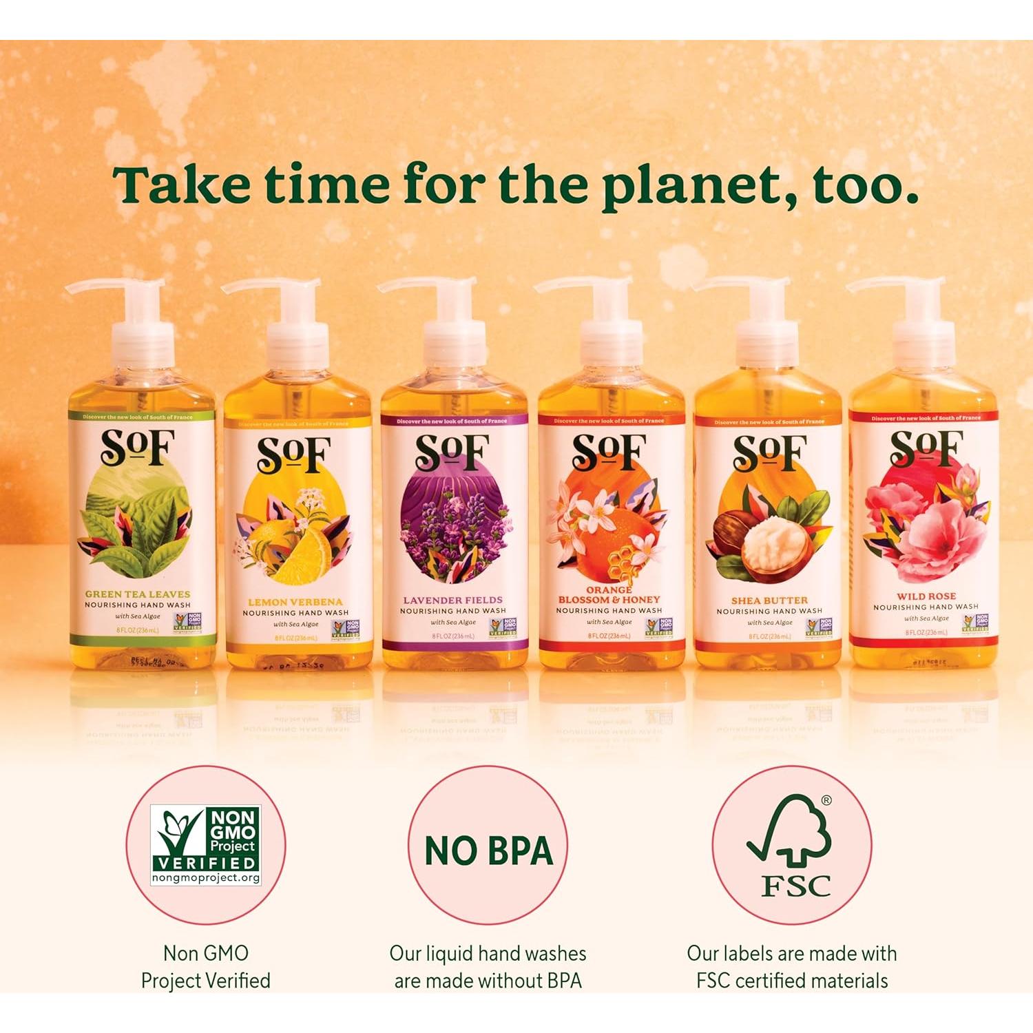 Jabón de Manos Nutritivo SoF - Rosa Silvestre - 3 x 240 ml