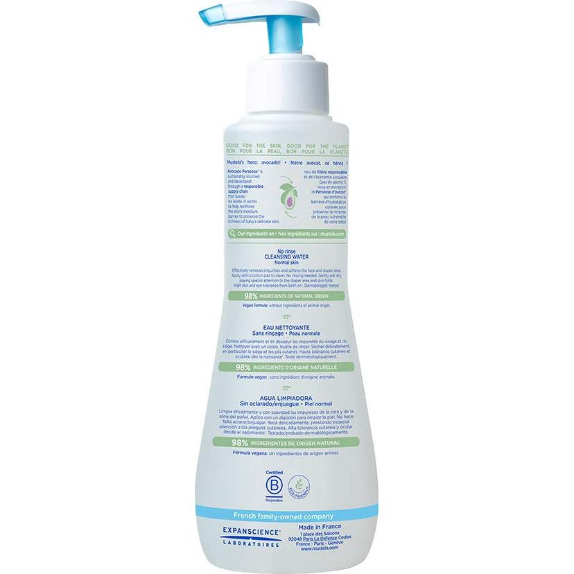 Agua Micelar Mustela 300 ml - Limpiadora Bebés con Aloe Vera
