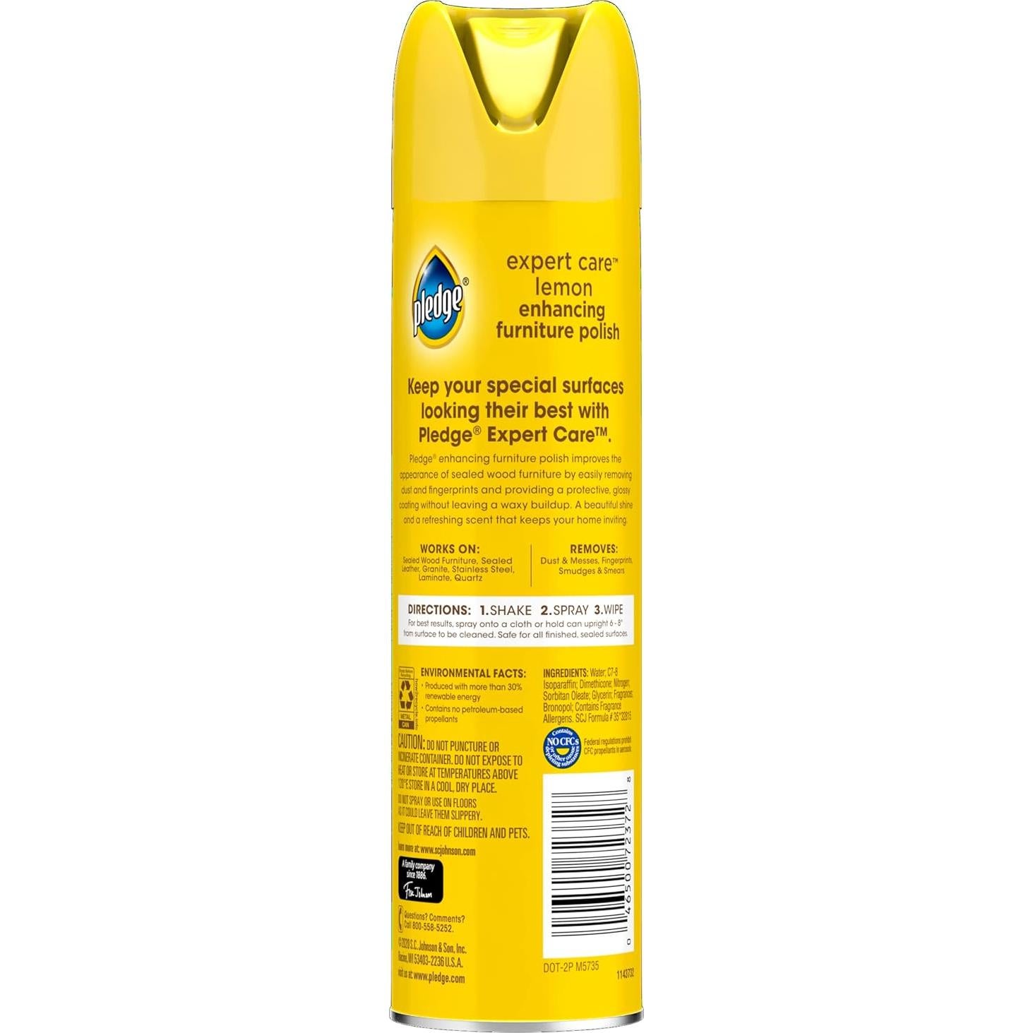 Pledge Pulidor de Madera Limón 275g Spray para Muebles